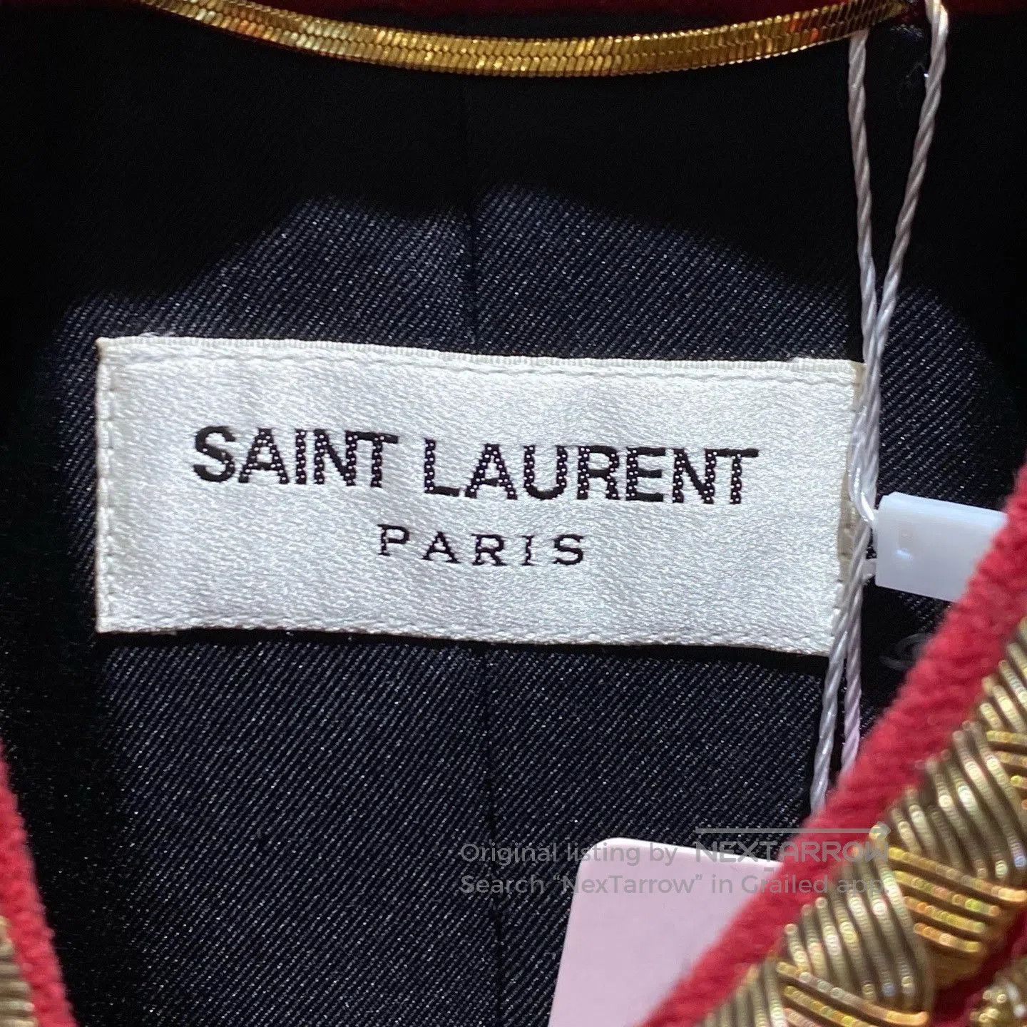 Saint Laurent Paris Saint Laurent Red Velvet Embroidered Jacket. Size XS / US 0-2 / IT 36-38 - 3 Thumbnail