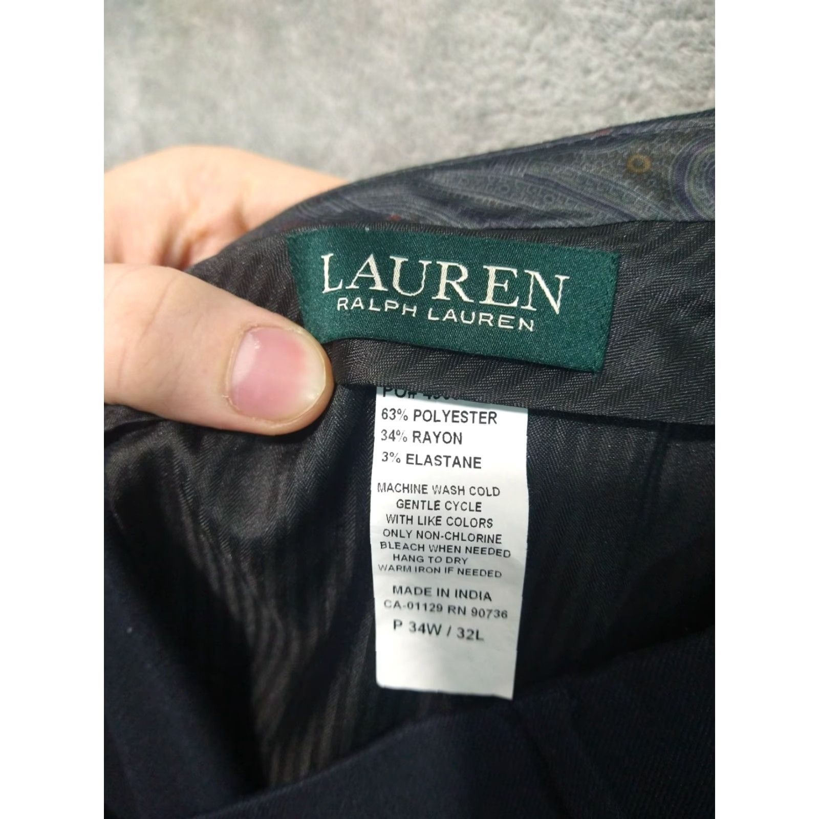 Ralph Lauren Ralph Lauren Dress Pants Mens 34x32 Blue Straight Leg Mid Rise Flat Front Dress Pants Mens Regular Blue 34 Inseam 32 Pants Size US 34 / EU 50 - 7 Thumbnail