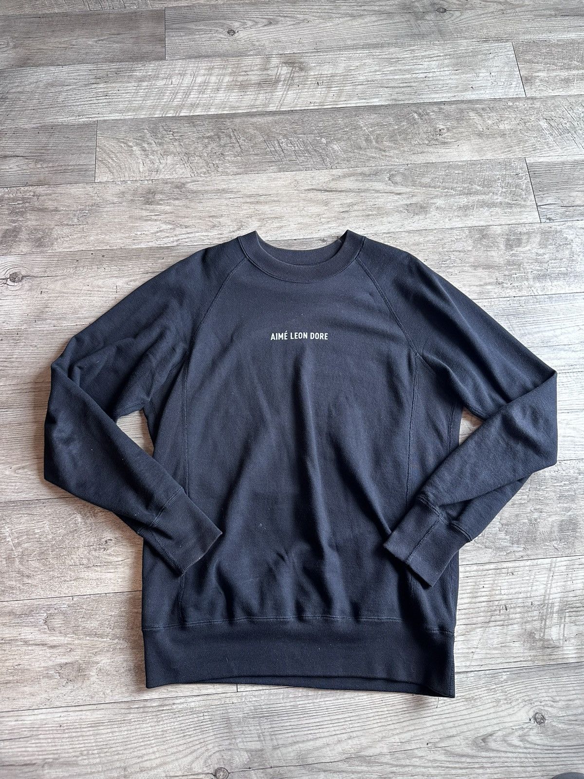 image of Aime Leon Dore Crewneck in Black, Men's (Size Medium)
