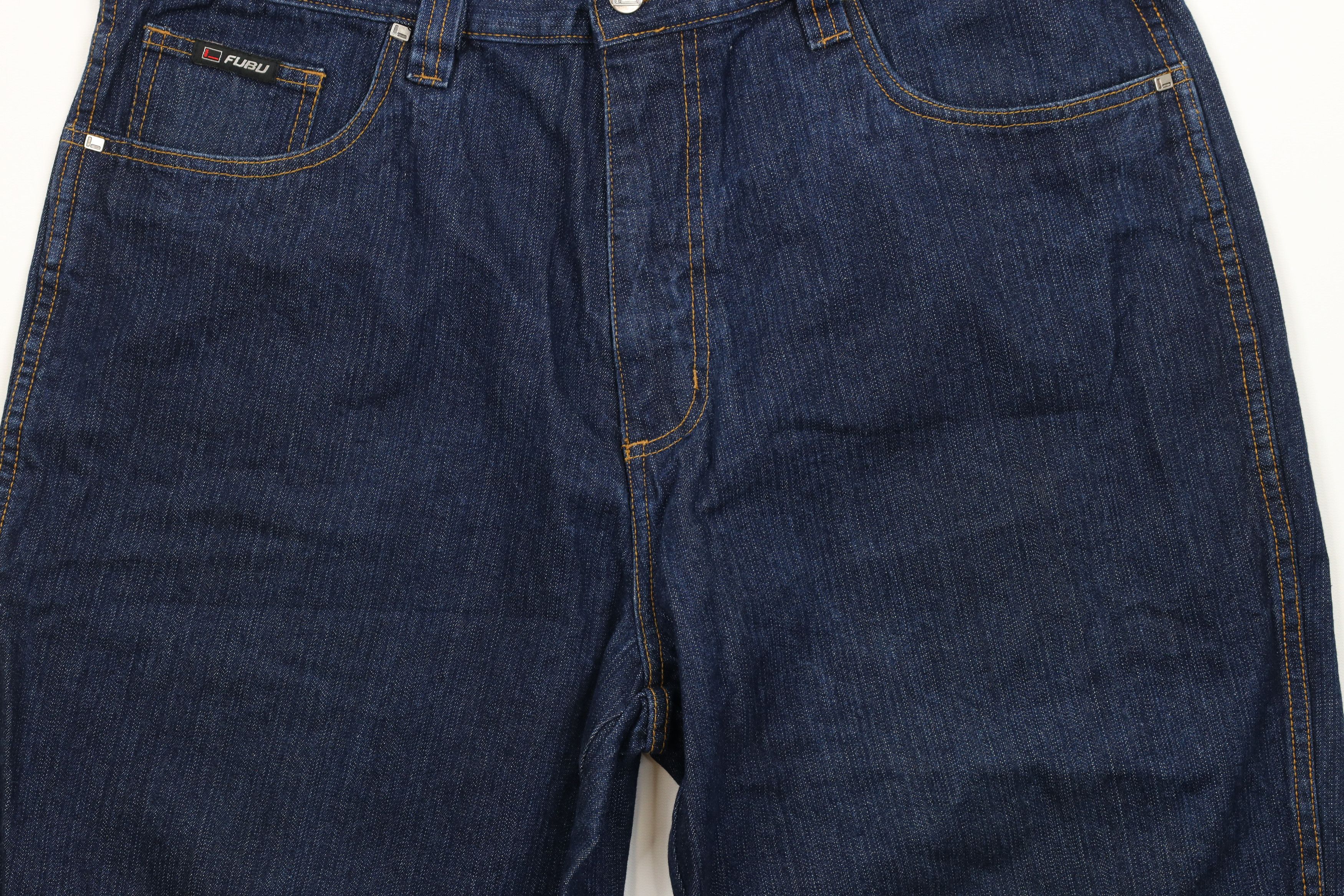 Fubu × Vintage Vintage 90s Fubu Out Baggy Fit Denim Jean Shorts Jorts Blue Size US 38 / EU 54 - 3 Thumbnail