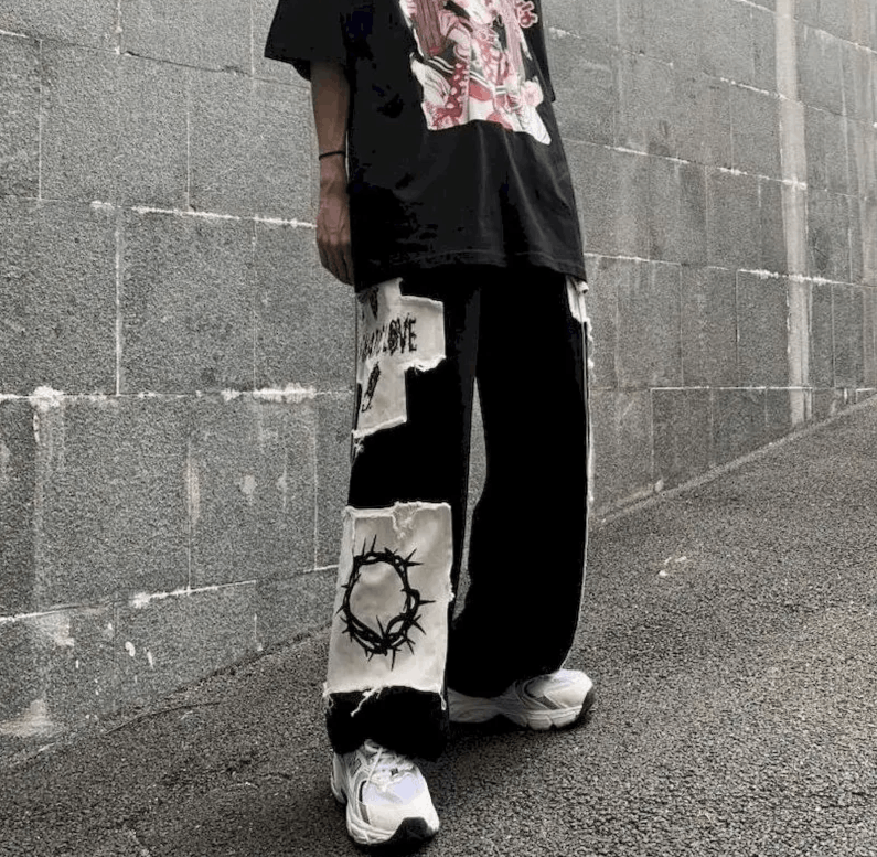 Japanese Brand Anime Patch Pants Size US 36 / EU 52 - 3 Thumbnail