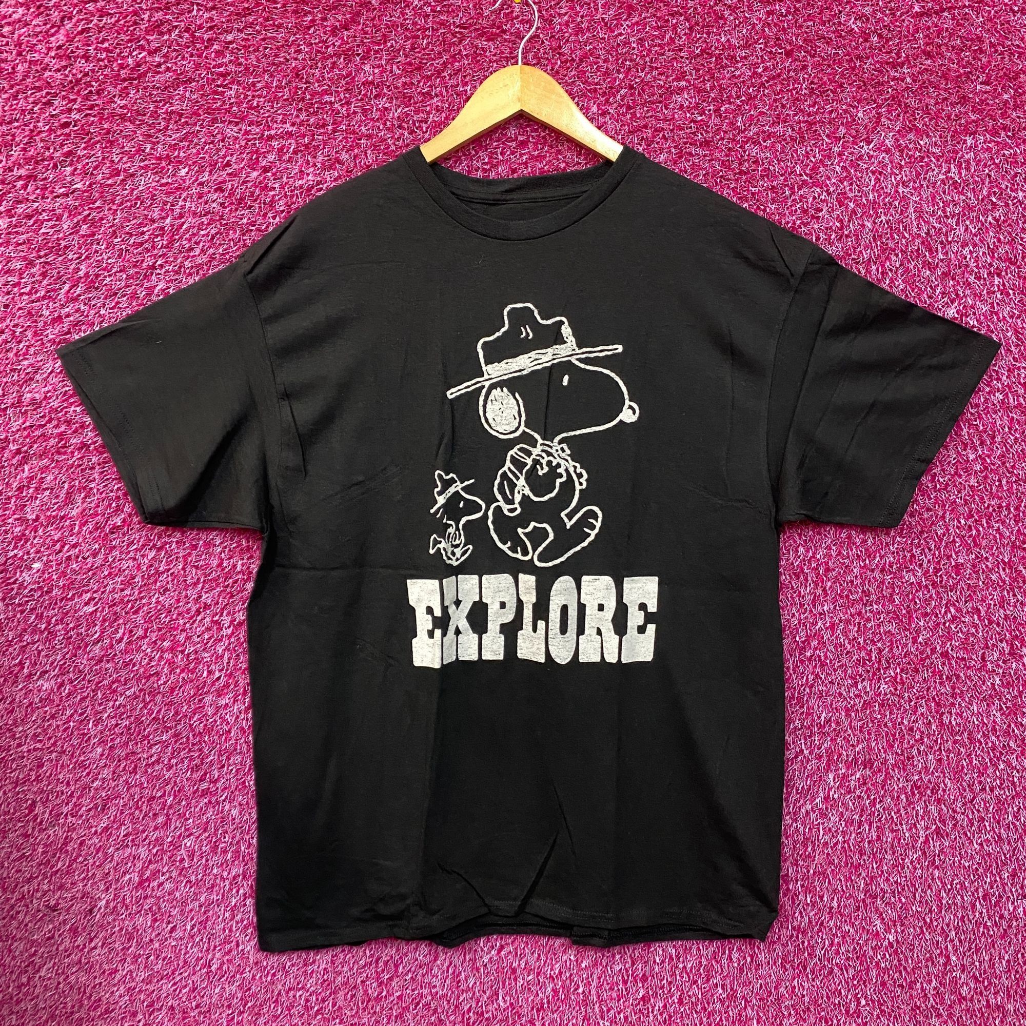 Peanuts Peanuts Snoopy & Woodstock Explore Charcoal T-Shirt XL Size US XL / EU 56 / 4 - 1 Thumbnail