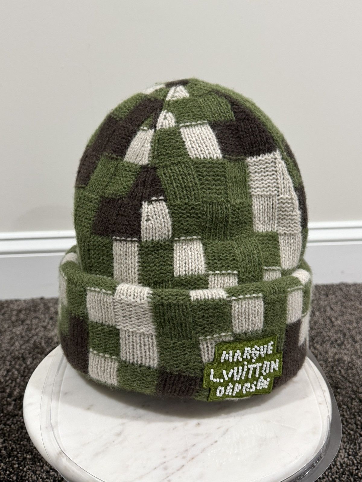 Louis Vuitton Louis Vuitton Pharrell Damoflage Damier Camo Beanie Knit Hat Size ONE SIZE - 12 Thumbnail