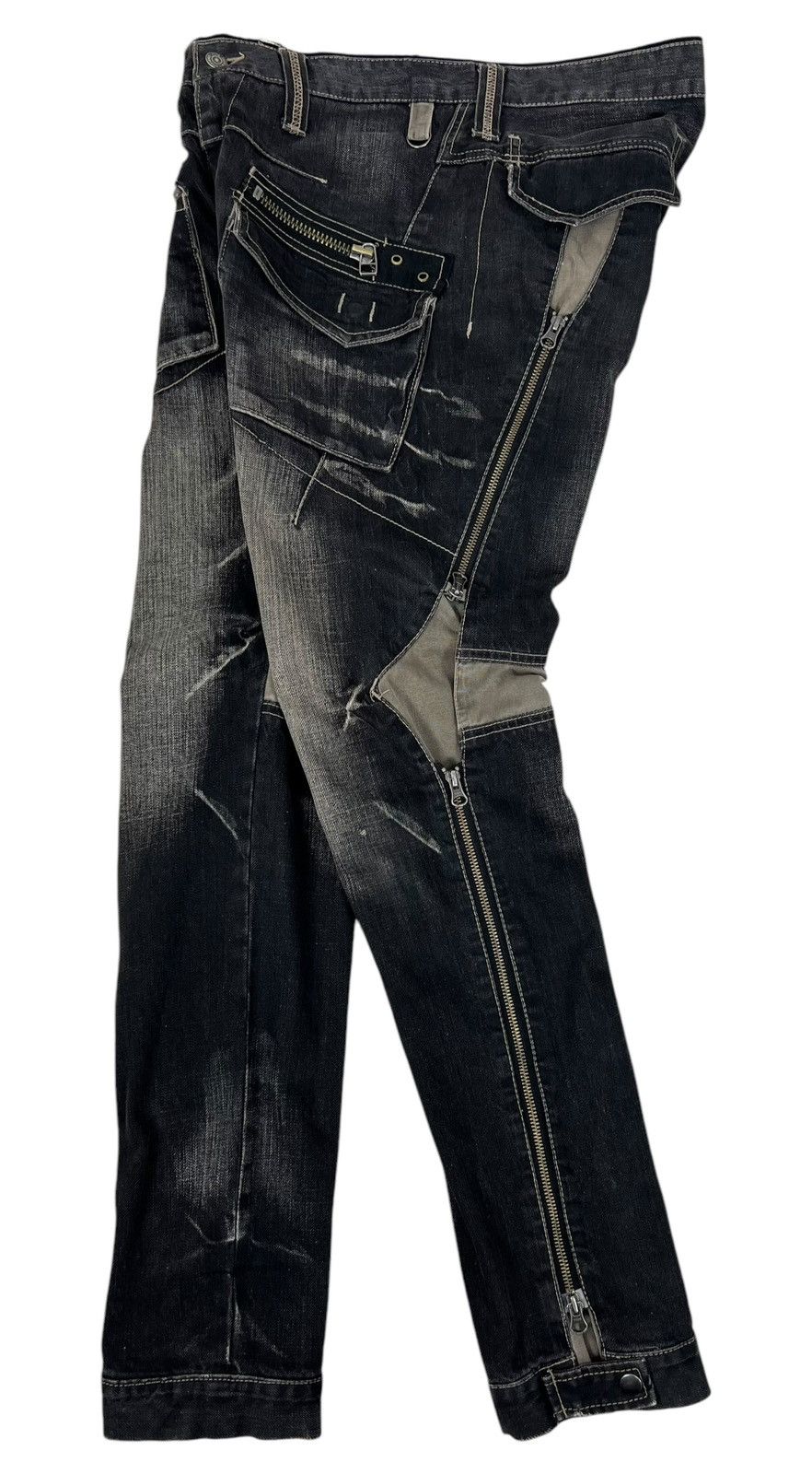 If Six Was Nine 🔥RARE DESIGN‼️DISTRESSED PPFM MUD WASH JEANS Size US 34 / EU 50 - 2 Thumbnail