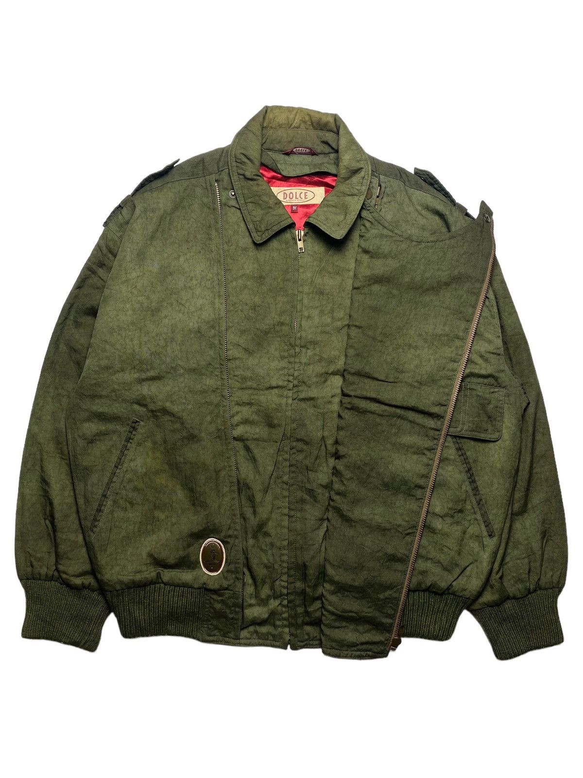 image of If Six Was Nine x Le Grande Bleu L G B 1980S Dolce - Nylon Armored Jacket in Green (Size Large)