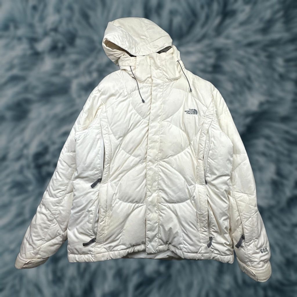 The North Face VINTAGE The North Face Alis Puffer Hood 600 Fill Goose Down Jacket Womens Large White Jacket Women L Down Puffer Hoodie Size L / US 10 / IT 46 - 1 Thumbnail