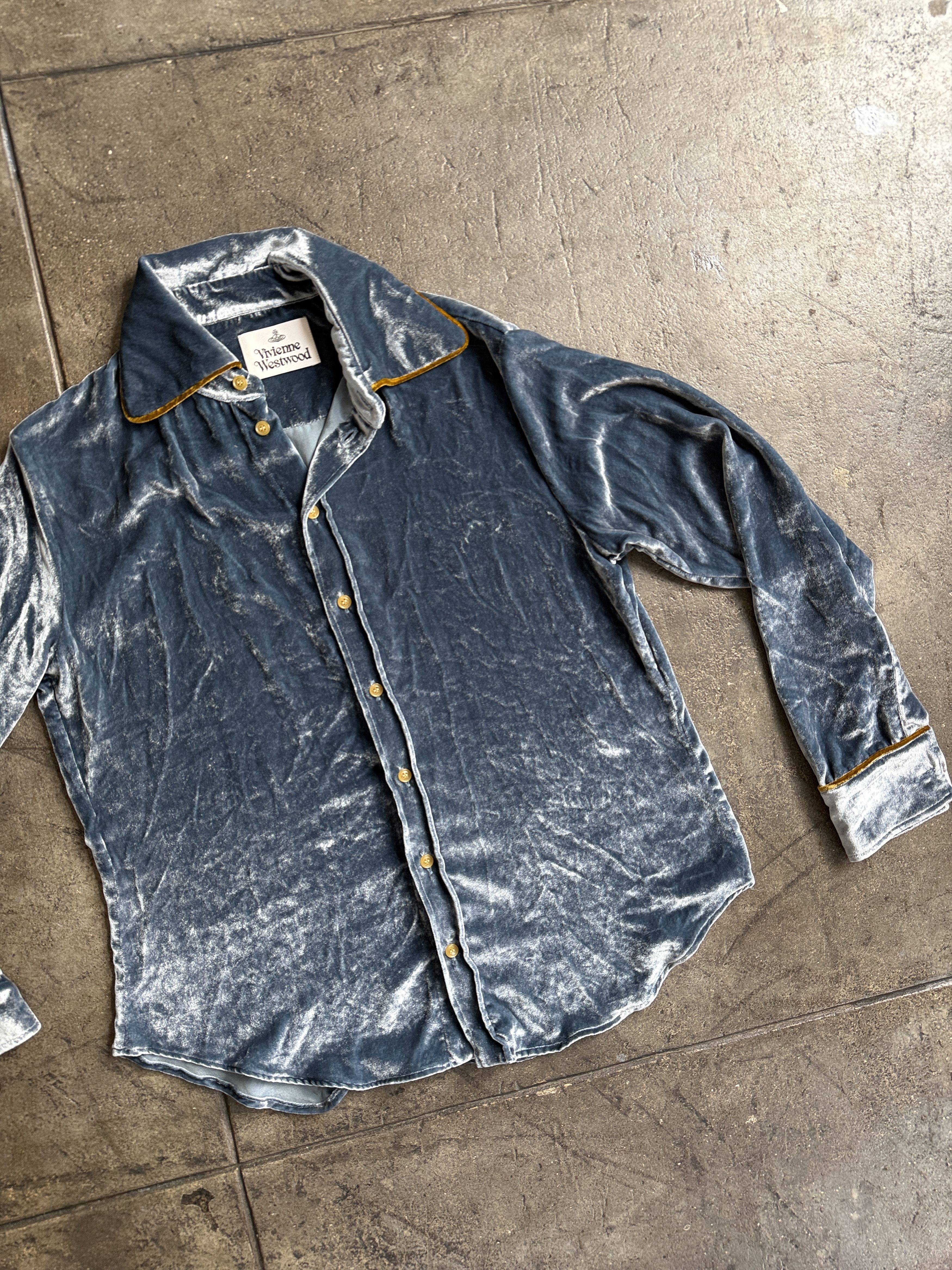 Vivienne Westwood New Velvet Vivienne Westwood Shirt w/ Gold Piping Size M / US 6-8 / IT 42-44 - 2 Thumbnail