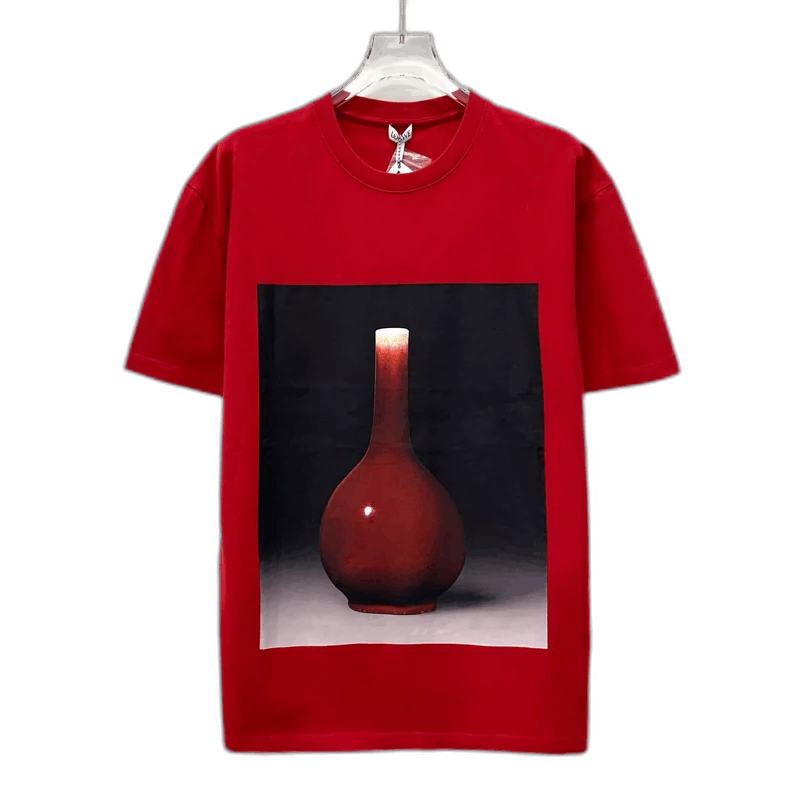 Loewe Loewe Red Cotton Graphic Short Sleeve T-Shirt Size S / US 4 / IT 40 - 1 Thumbnail