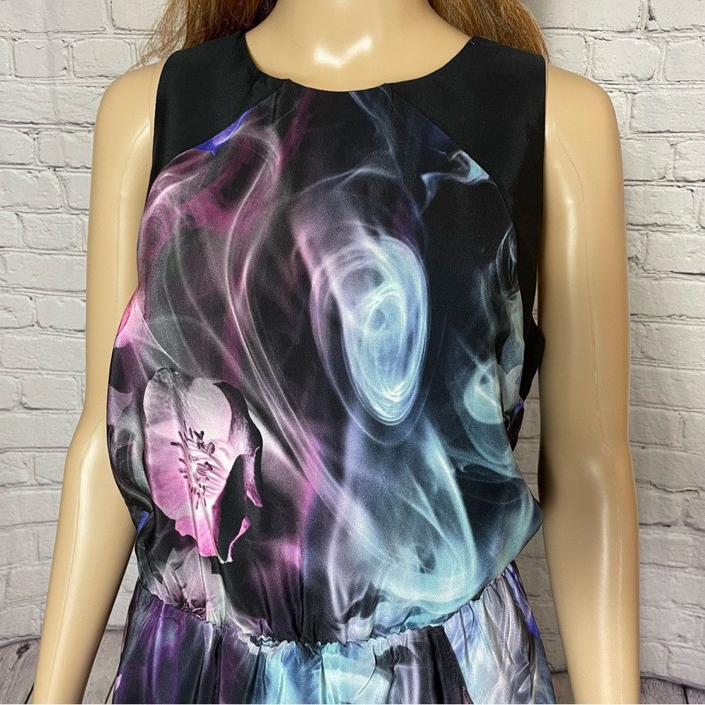 Amanda Uprichard New Amanda Uprichard Silk Floral Watercolor Sleeveless Dres Size L / US 10 / IT 46 - 3 Thumbnail