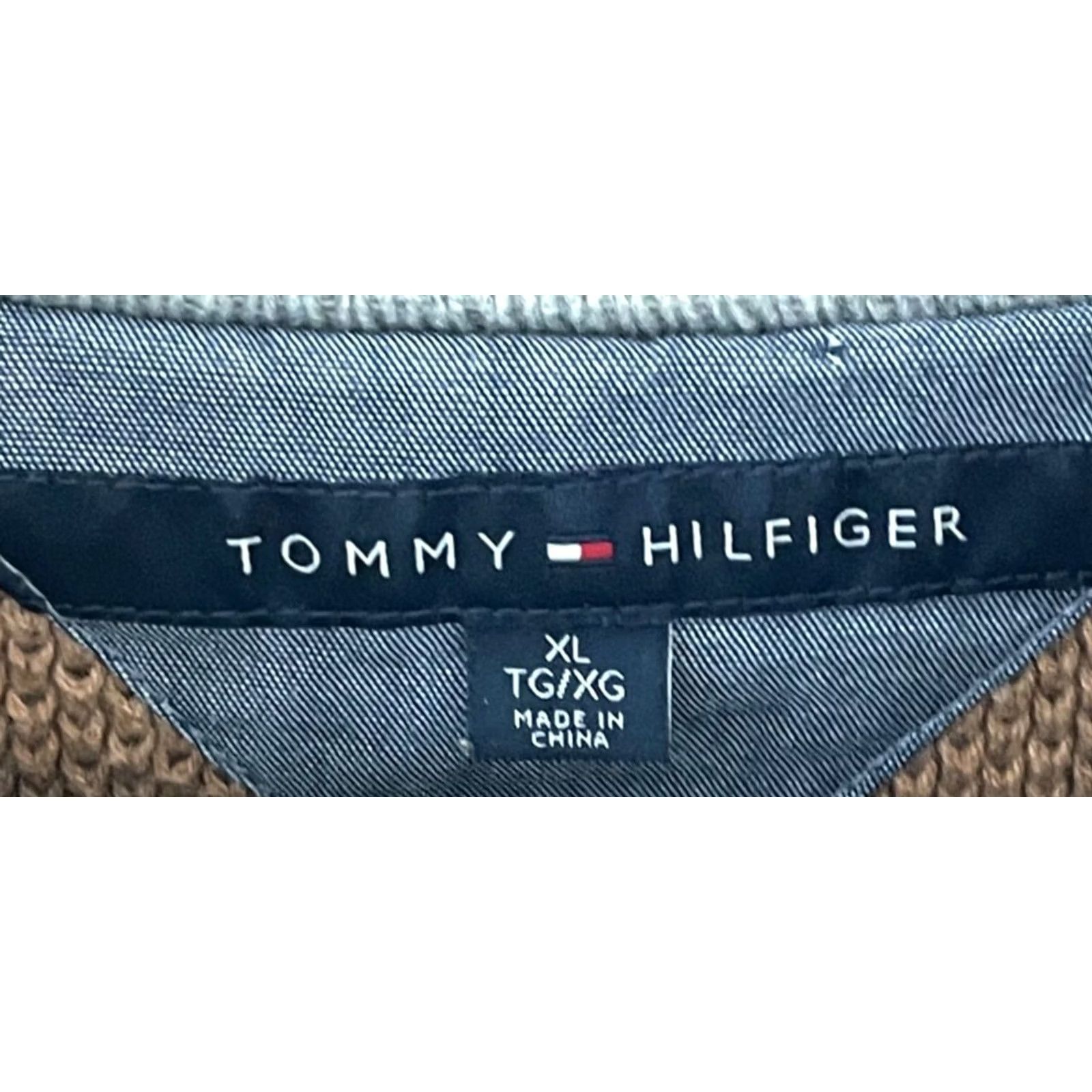 Tommy Hilfiger VINTAGE Tommy Hilfiger Pullover Sweater Mens XL Brown Knit Shawl Collar Size US XL / EU 56 / 4 - 4 Thumbnail