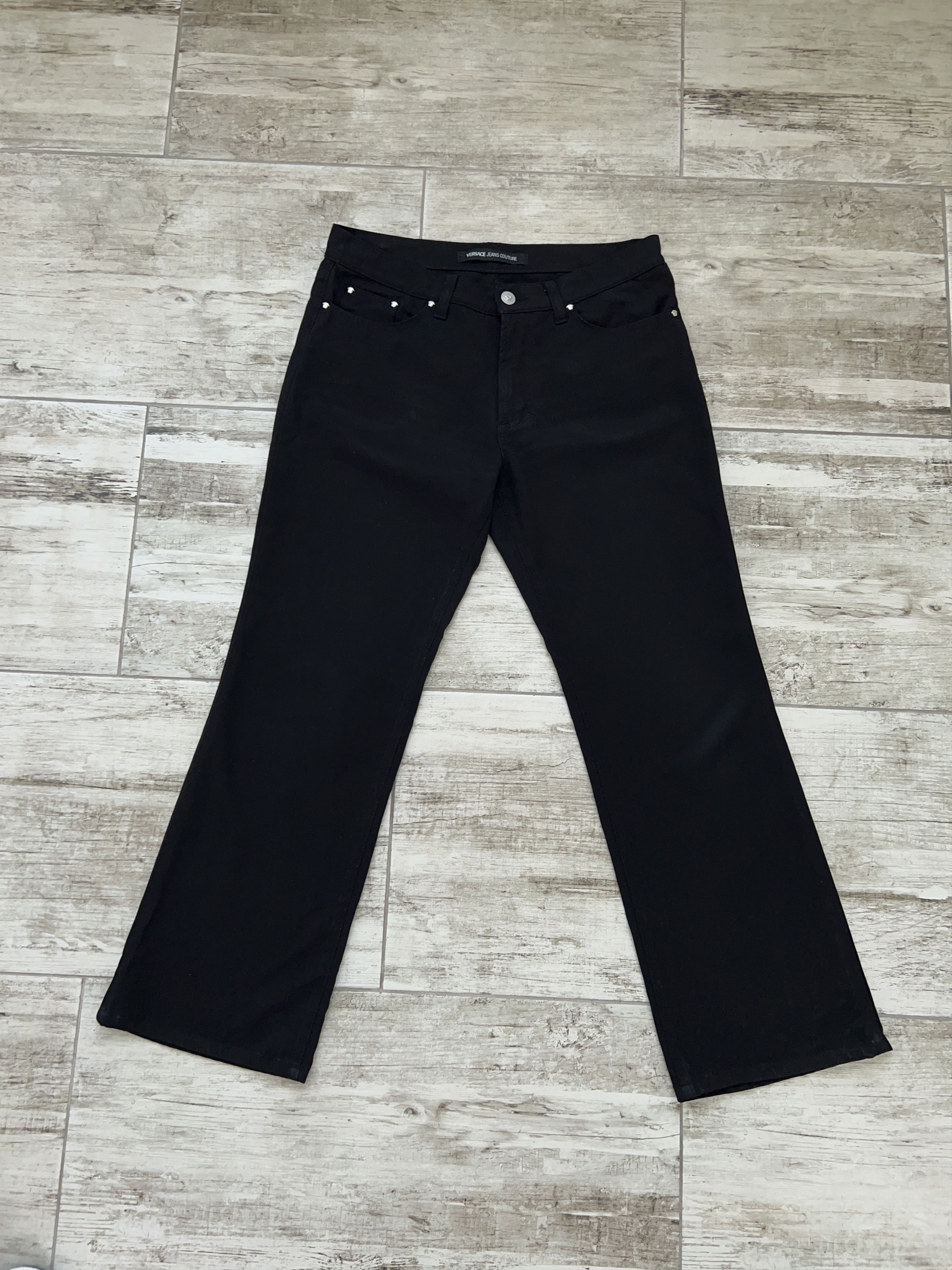Versace × Versace Jeans Couture × Vintage Black Jeans Pants Trousers Polyester Size 30 44 Size 30" / US 8 / IT 44 - 10 Thumbnail