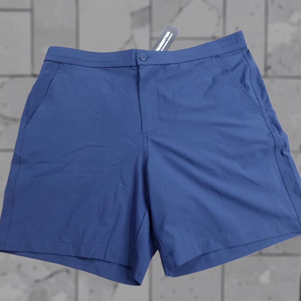 Vintage Bearbottom Shorts Mens XL Blue Solid Deck Short Navy Drawstring NEW Adjustable Size US 36 / EU 52 - 1 Thumbnail
