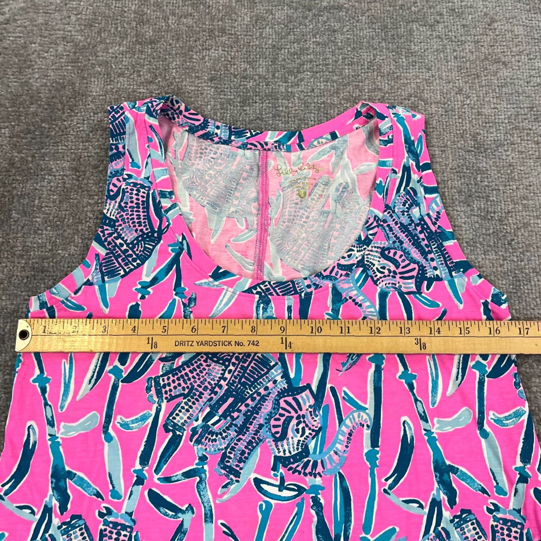 Lilly Pulitzer Lilly Pulitzer Raylee Dress Womens S Pink Blue Peanut Gallery Animal Print A-Line Multicolor Short Sleeveless Round Neck Pullover Dress Size S / US 4 / IT 40 - 5 Thumbnail