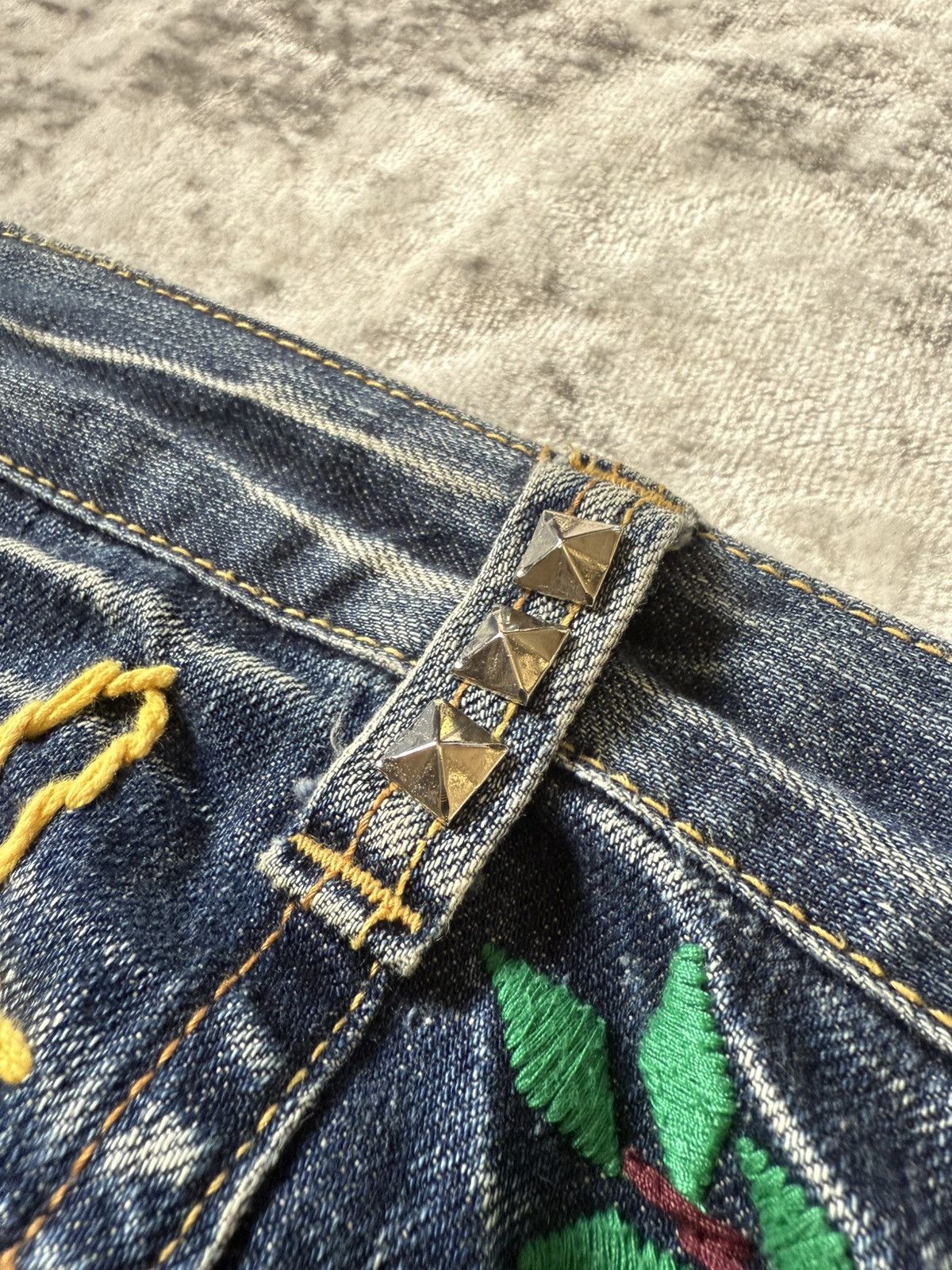 Japanese Brand Drive Jeans Japan Studded Embellishe Wide Leg Flared Jeans Size US 29 - 21 Thumbnail