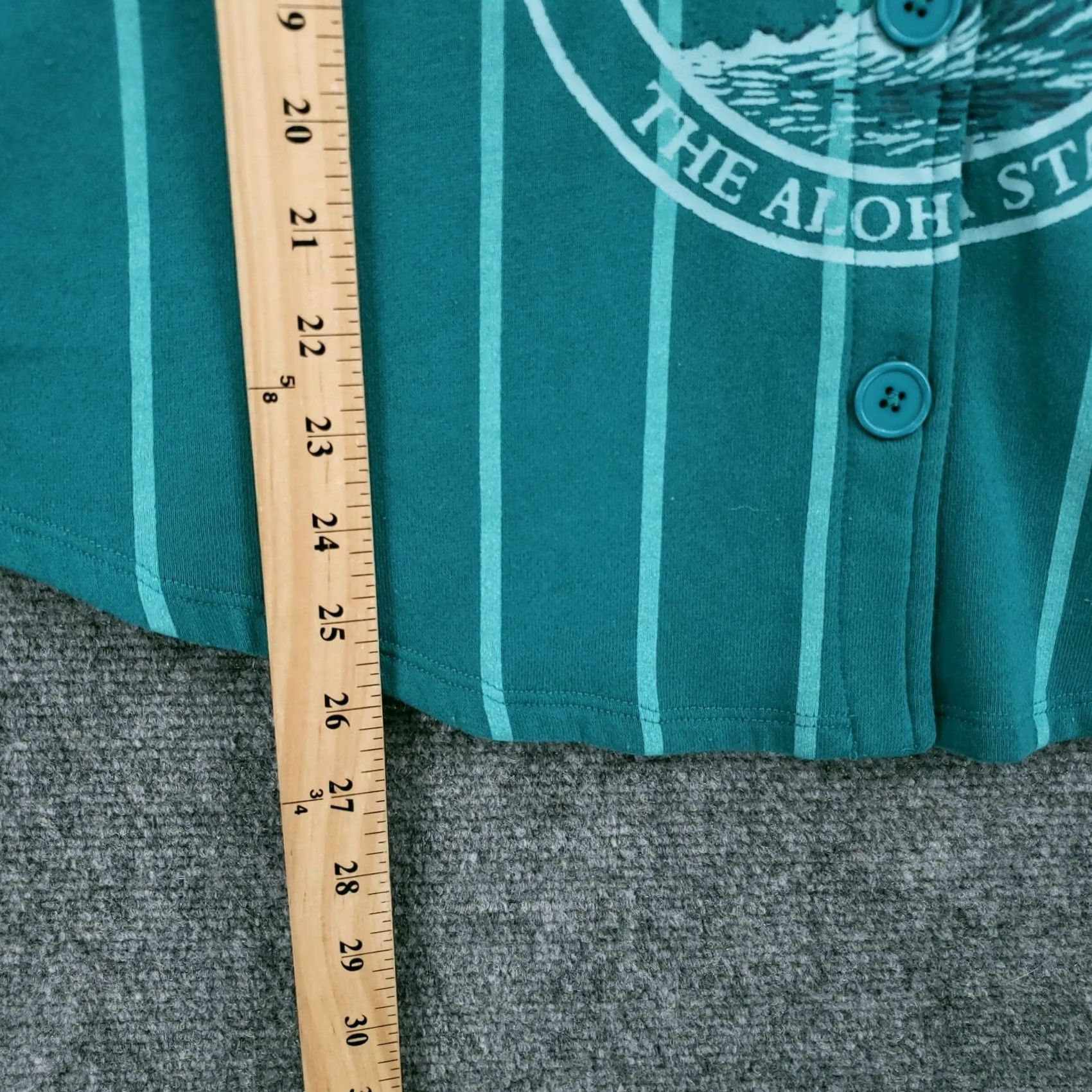 Pacsun PacSun Sweatshirt Womens M/L Teal Green Hawaii Varsity Oversized V Neck Striped Size M / US 6-8 / IT 42-44 - 5 Thumbnail