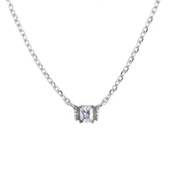 Jewelry Diamond Pendant Necklace – Round Gem, Layered Chain Size ONE SIZE - 6 Thumbnail