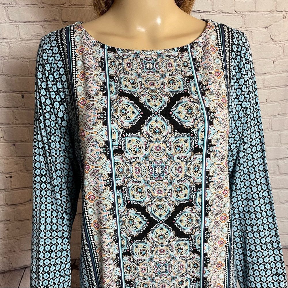 J. Jill New J. Jill Damask Paisley Floral Print Long Sleeve Tunic B Size M / US 6-8 / IT 42-44 - 2 Thumbnail