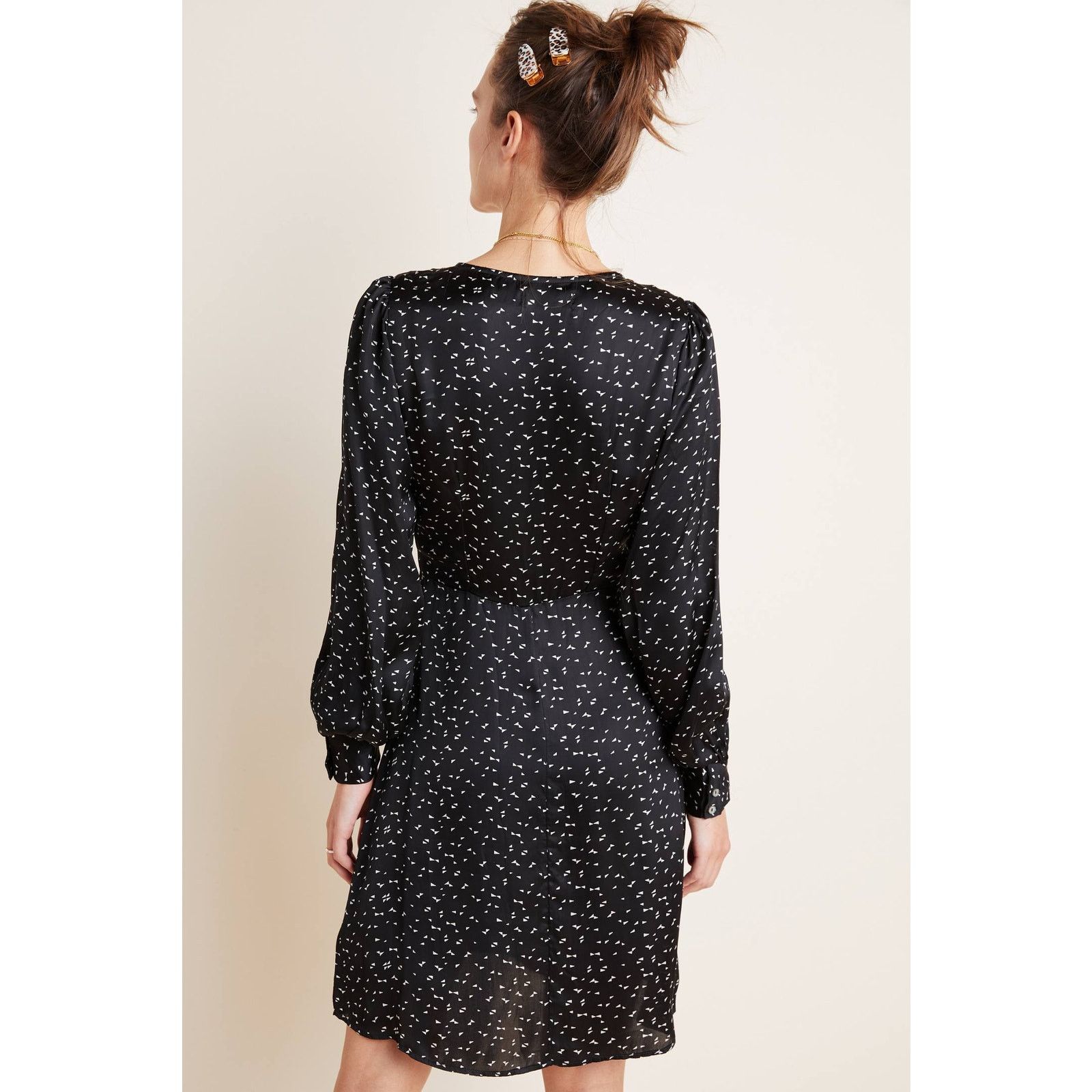 New Anthropologie Rachel Satin Tunic Dress VELVET $208 SMALL