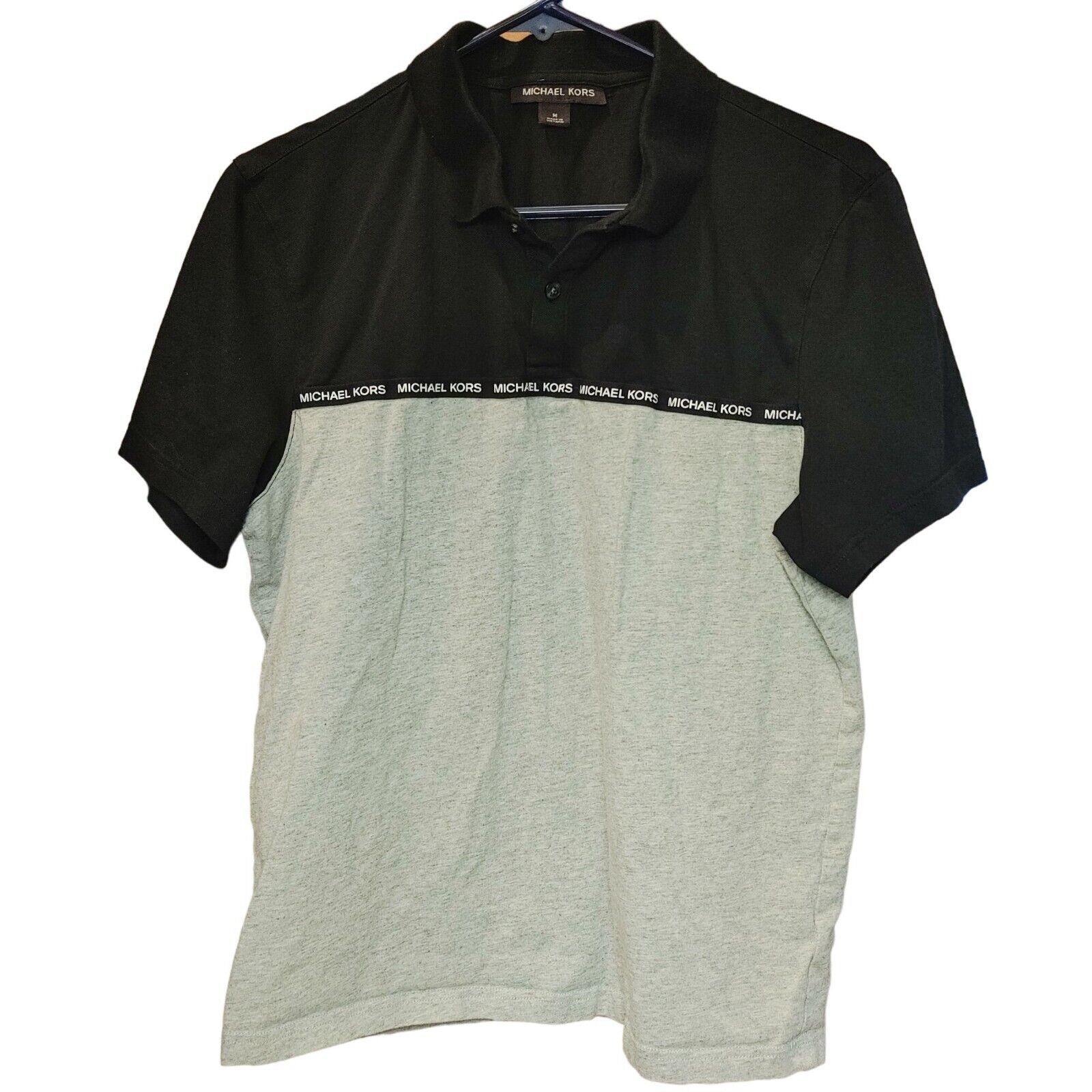 Michael Kors Michael Kors Men's Duo-Tone Black/White Short Sleeve Half Bu Size US M / EU 48-50 / 2 - 1 Thumbnail