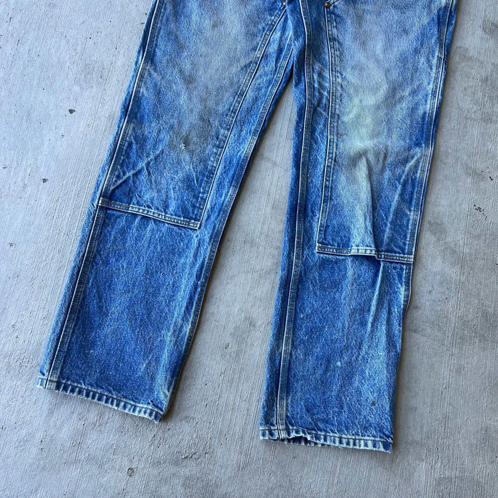 Carhartt × Vintage Carhartt faded blue denim double knee work carpenter pants Size US 32 / EU 48 - 3 Thumbnail