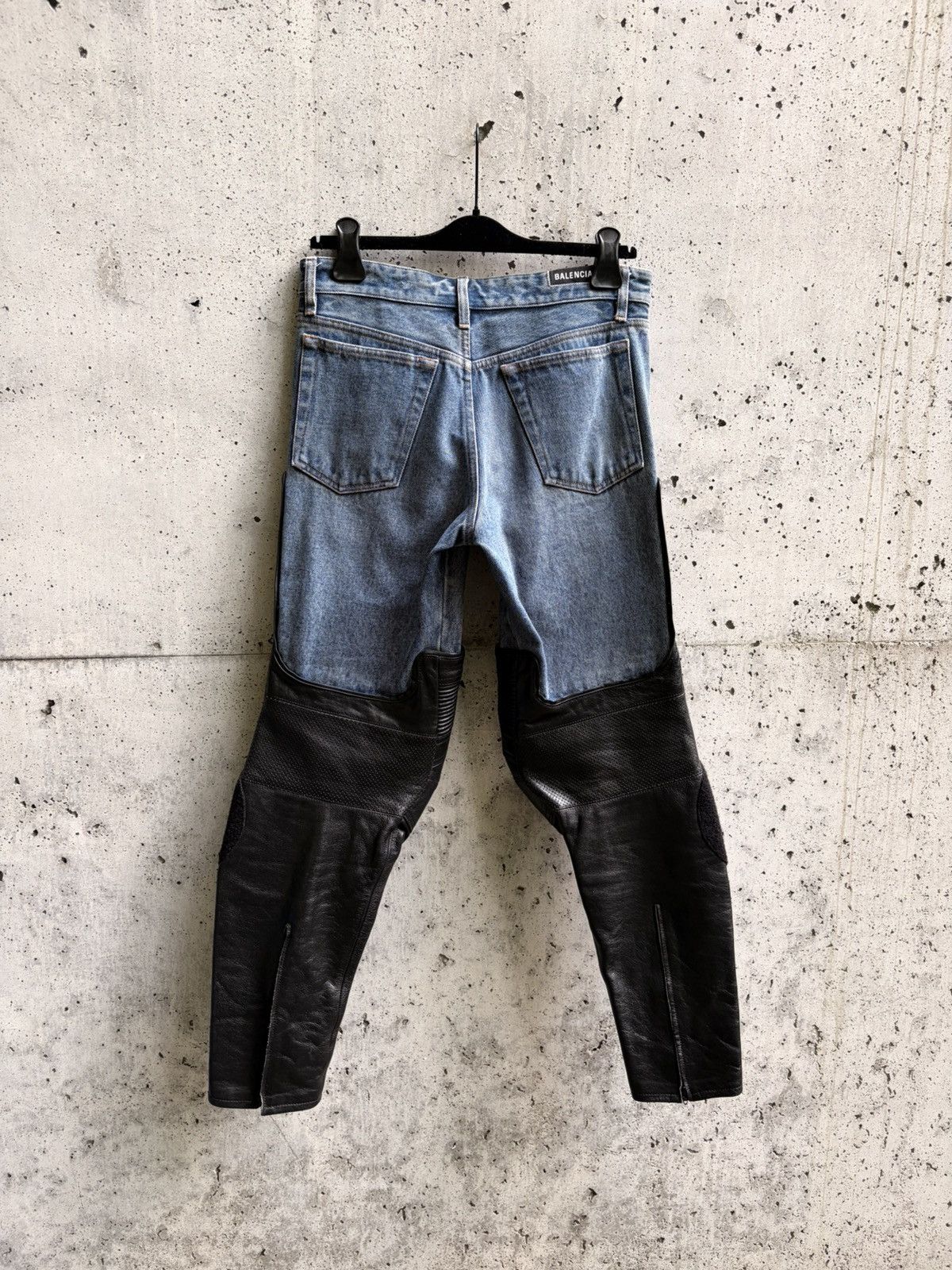 Balenciaga sample 24 Balenciaga denim/Leather hybrid Biker Pants Size US 29 - 2 Thumbnail