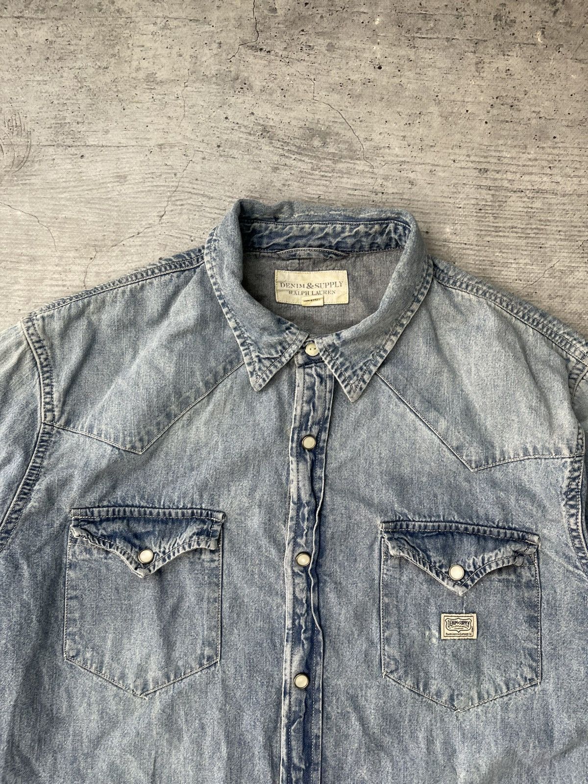 Denim & Supply Ralph Lauren Vintage Denim Supply by Ralph Lauren Distressed Jeans Shirt Size US XL / EU 56 / 4 - 5 Thumbnail