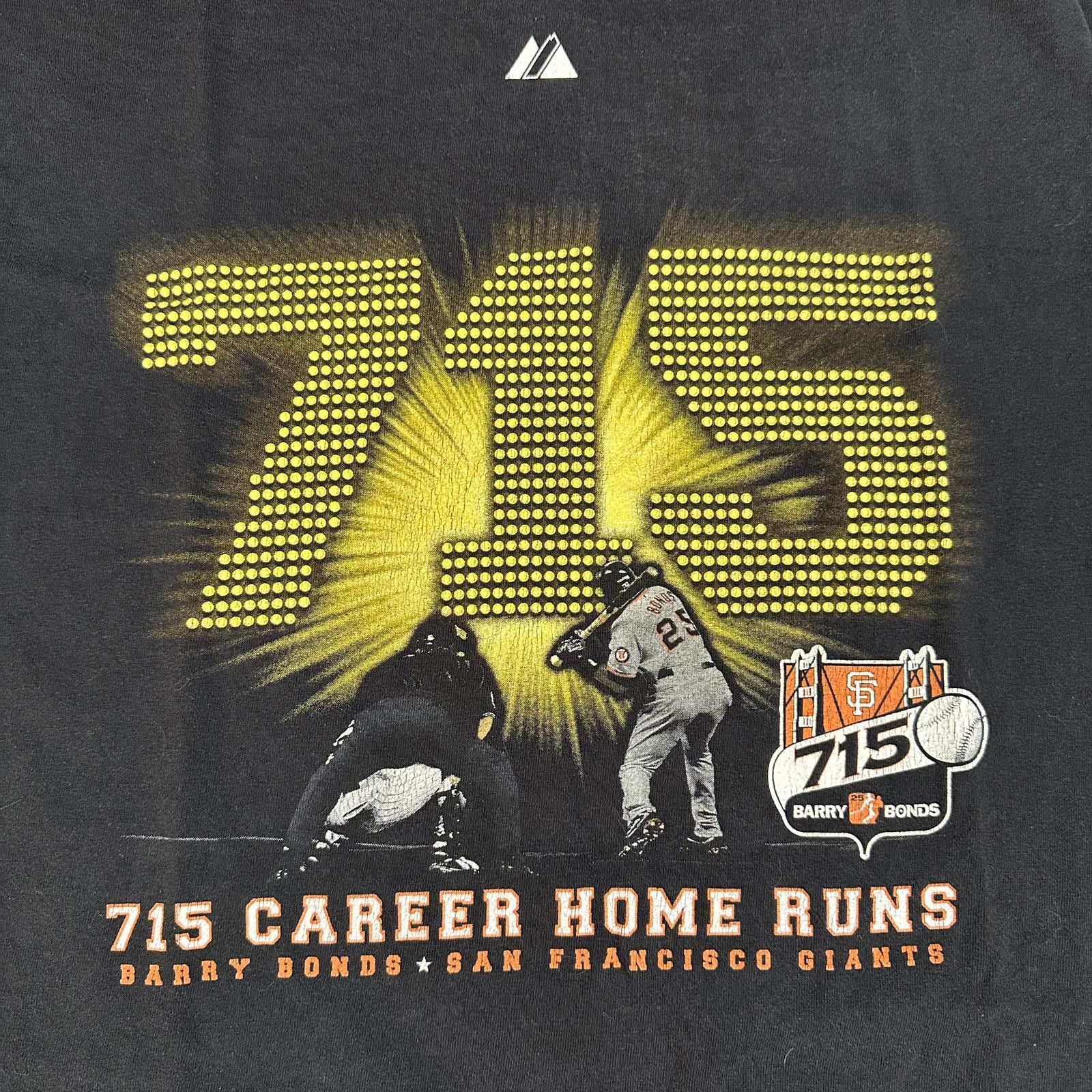 Gildan Gildan Men's T-Shirt Large Black Barry Bonds 715 Home Run 05 Size US L / EU 52-54 / 3 - 4 Thumbnail