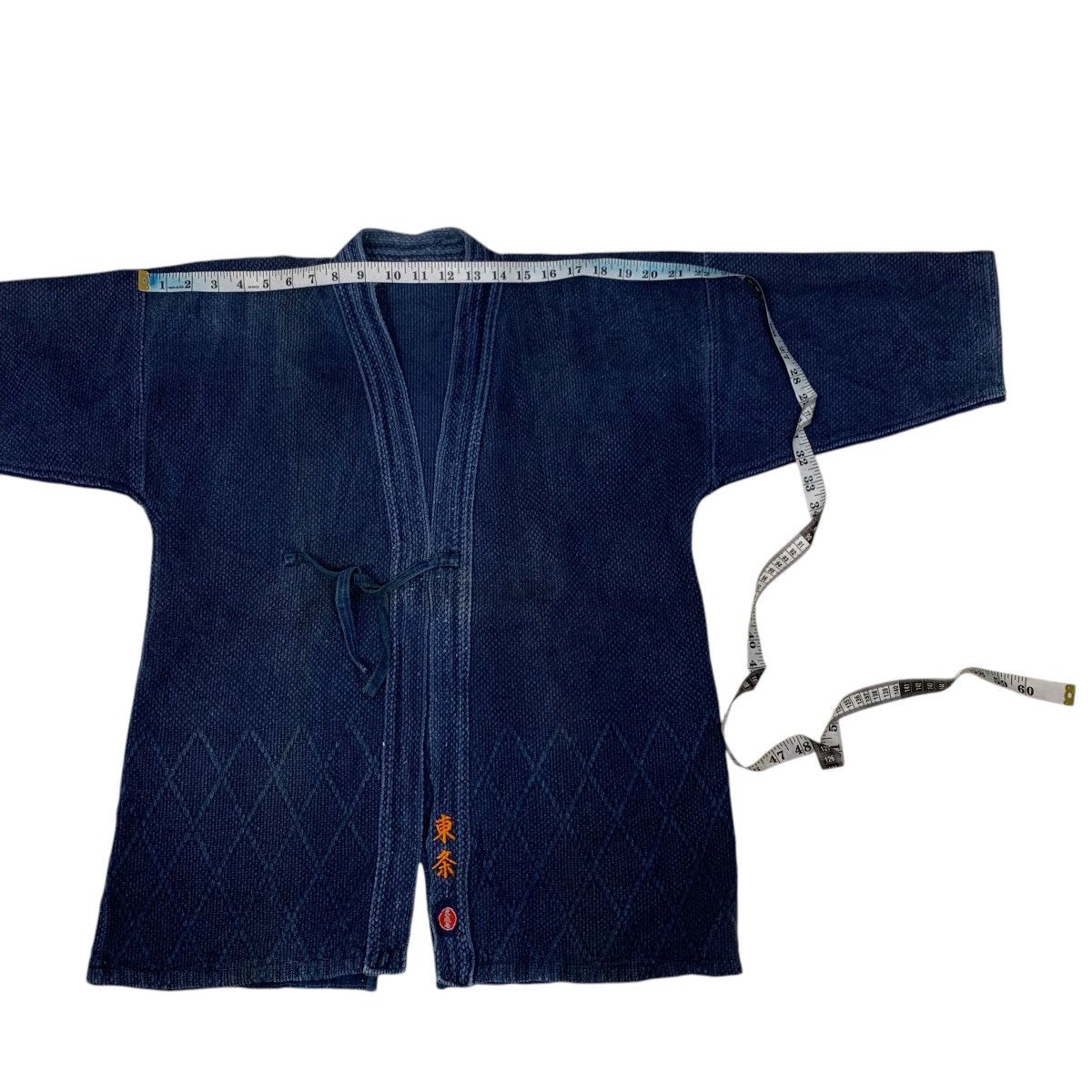 Vintage 90's Blue Indigo Sashiko Thick Weave Kimono Jacket 2767-C125 Size US M / EU 48-50 / 2 - 16 Thumbnail