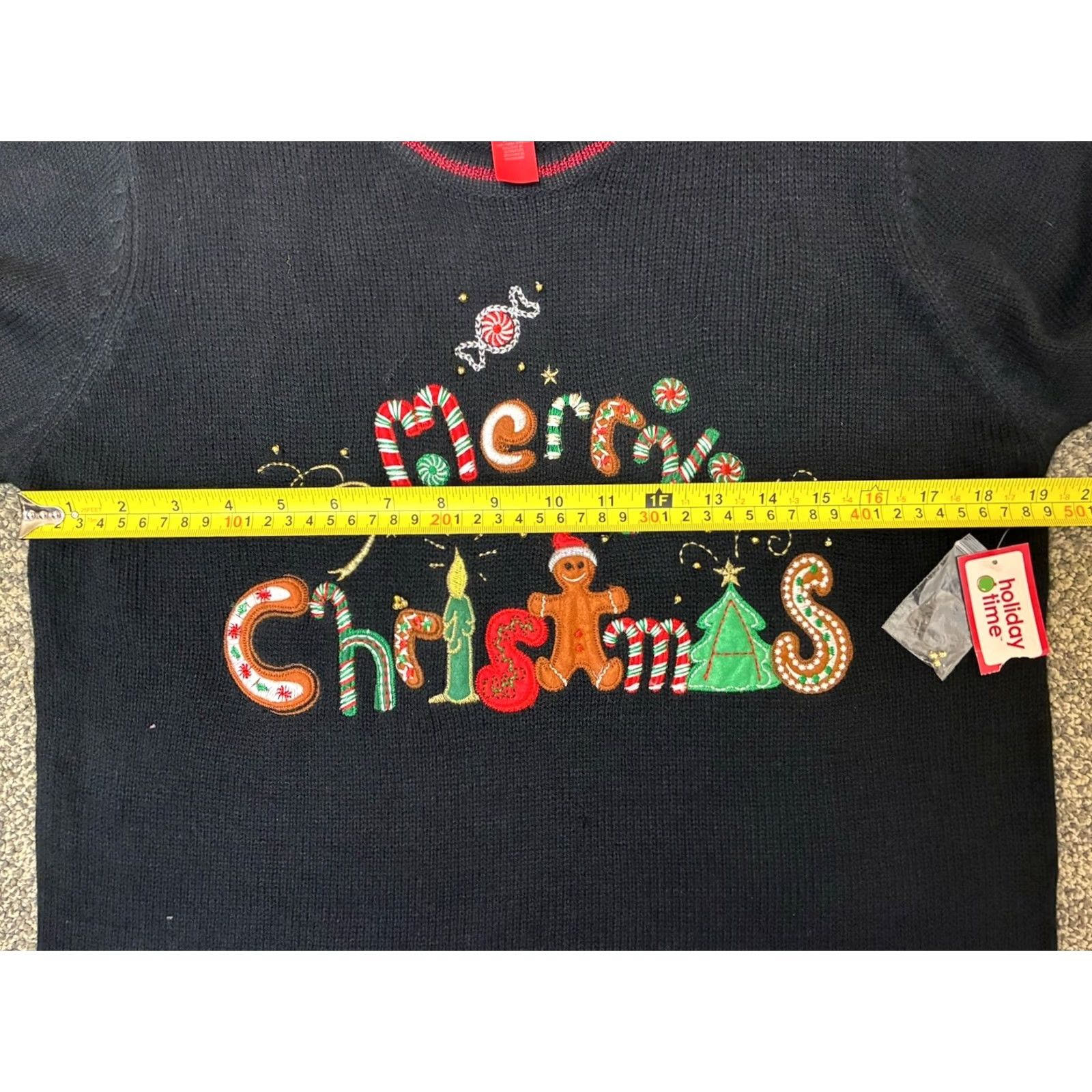Vintage Holiday Time M Womens Sweater Embroidered Beaded Christmas Size M / US 6-8 / IT 42-44 - 5 Thumbnail