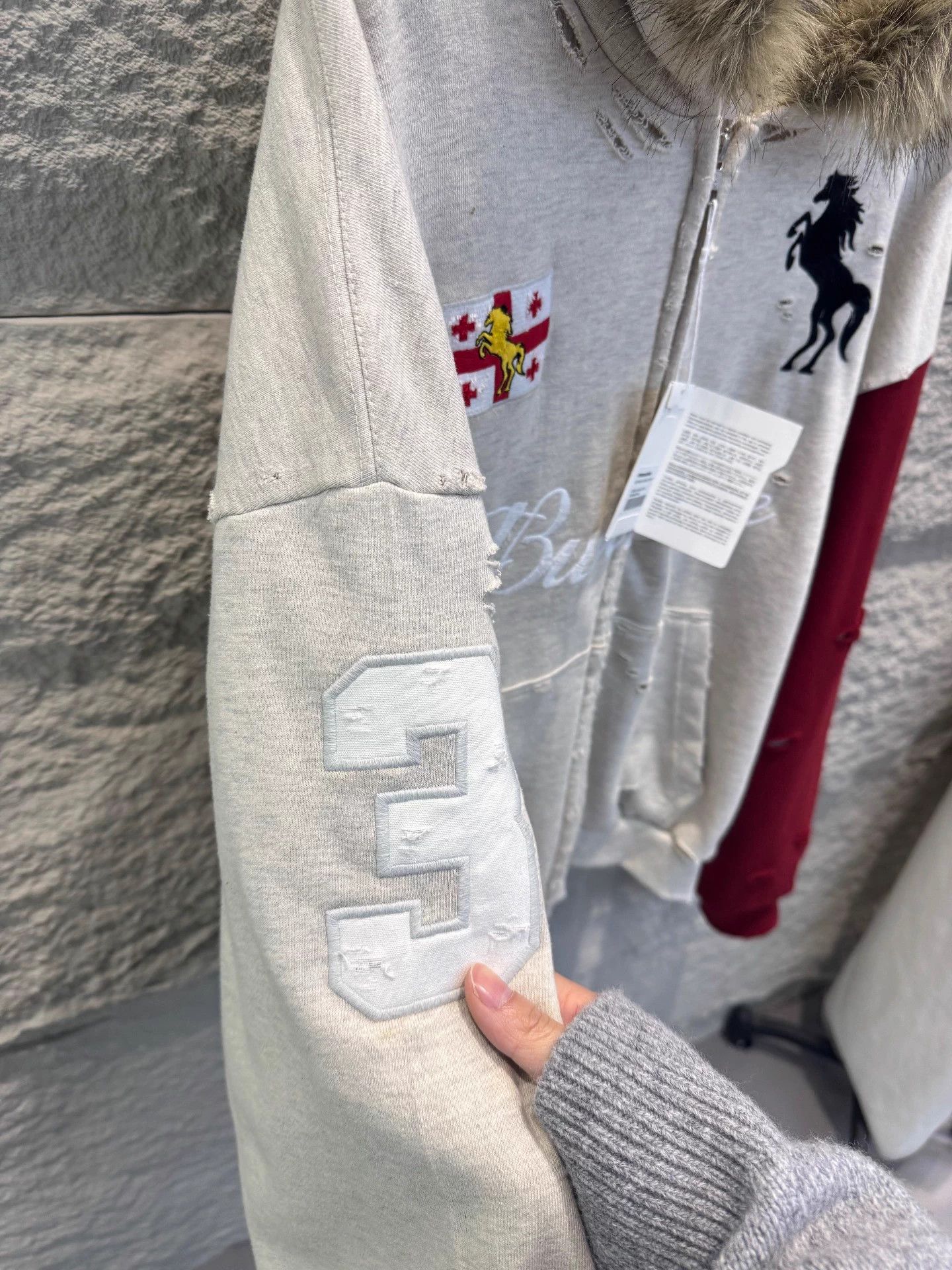 Other PROTOCOL INDEX FW25 Distressed Back Letter CB Slv Hoodie Size XS / US 0-2 / IT 36-38 - 3 Thumbnail