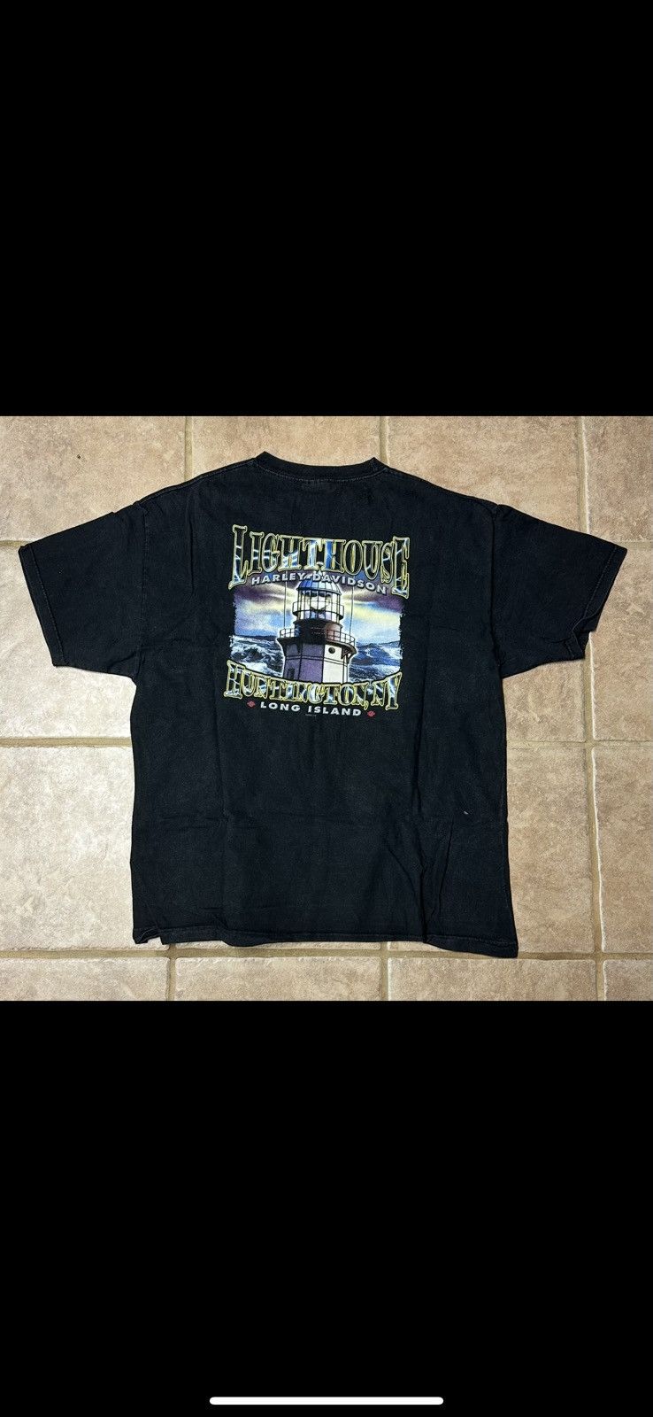 Harley Davidson × Vintage Vintage Harley Davidson Graphic Tee - Huntington, LI Size US XL / EU 56 / 4 - 1 Thumbnail