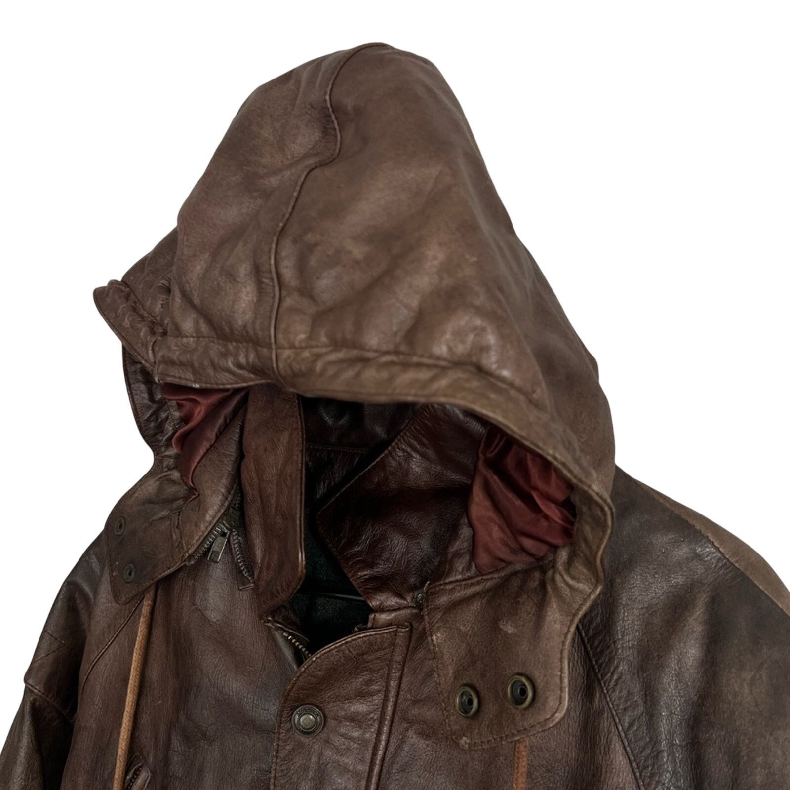 Wilsons Leather Vintage Adventure Bound Dark Brown Leather Jacket Heavy EUC Size US L / EU 52-54 / 3 - 4 Thumbnail