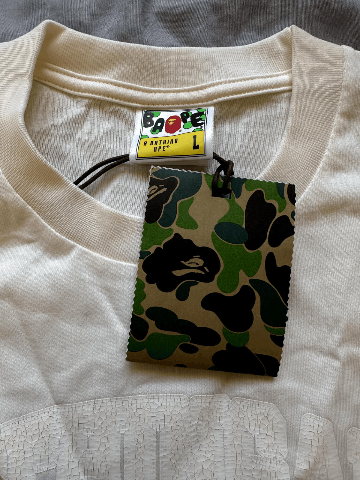Bape BAPE Vintage Styled Shirt With Natural Cracking Size Large Size US L / EU 52-54 / 3 - 4 Thumbnail