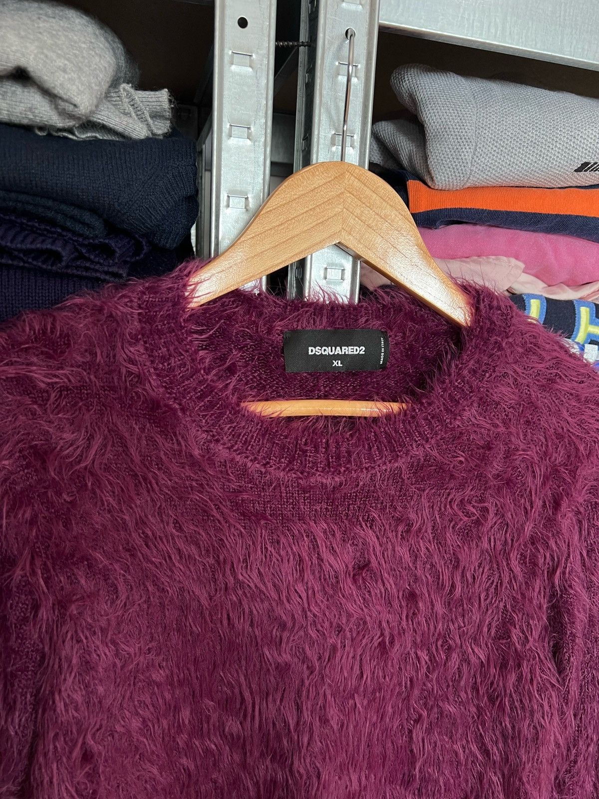 Dsquared2 Dsquared2 Womens Fuzzy Mohair Knitted Sweater Purple Size XL Size XL / US 12-14 / IT 48-50 - 4 Thumbnail