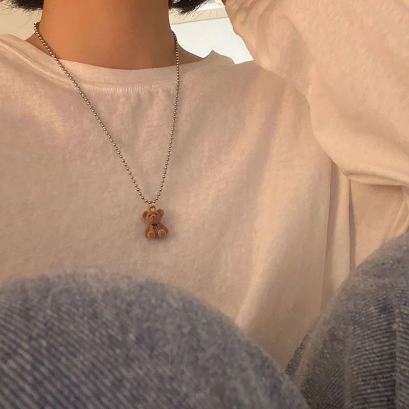 Vintage Teddy Bear Pendant Necklace Bear Neck Chain Collar Jewelry Size ONE SIZE - 6 Thumbnail