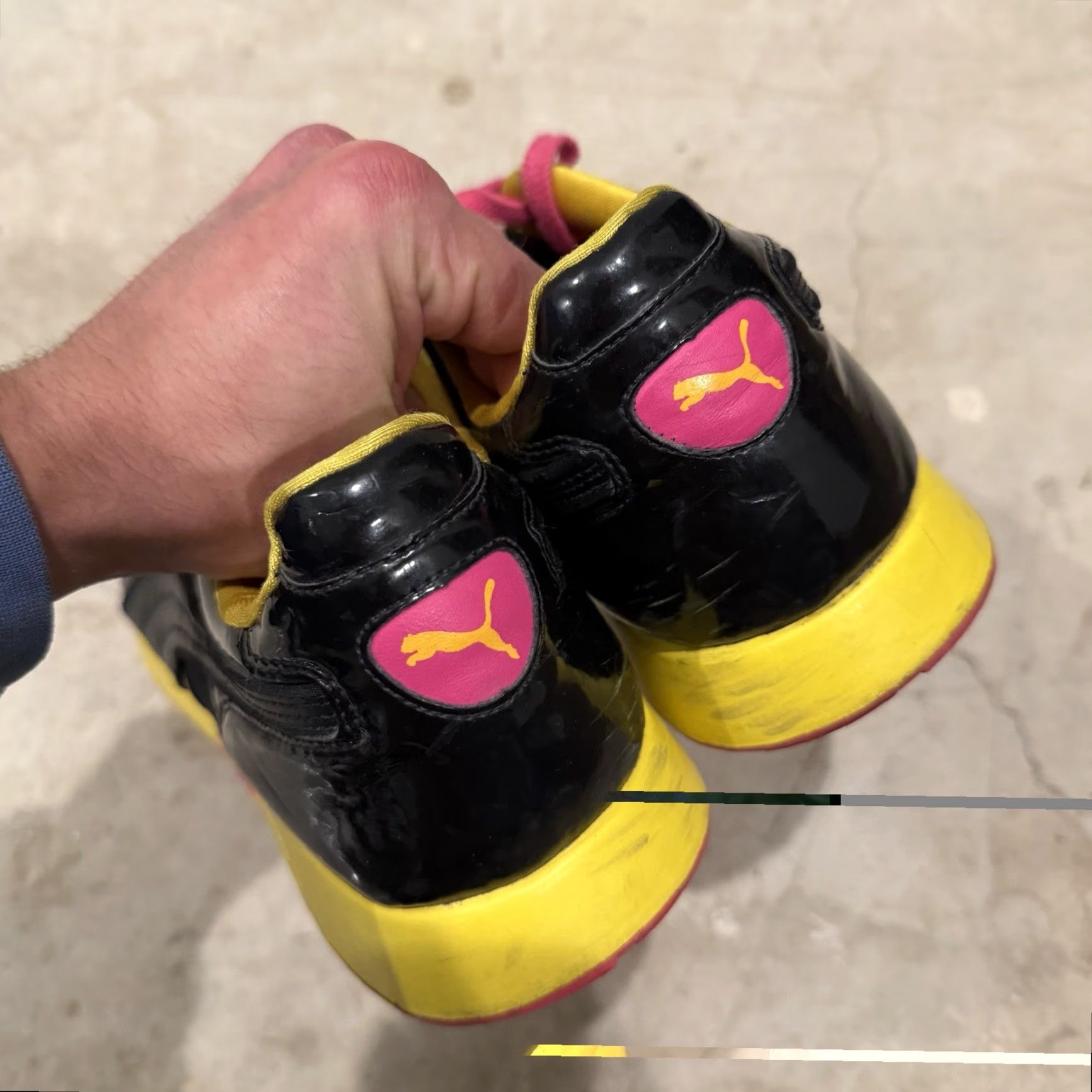 Puma PUMA R-System Sneaker Black Pink Yellow Mens Size 13 345569-02 Size US 12 / EU 45 - 7 Thumbnail