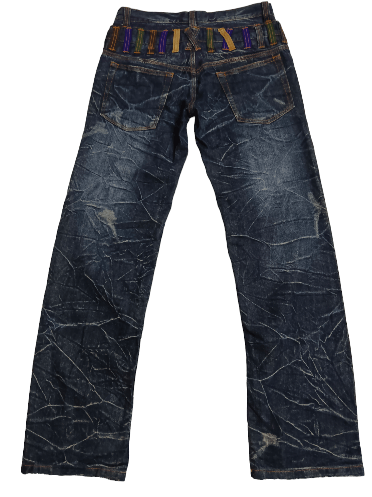 Japanese Brand Nylaus Double Waist Distressed Denim Size US 30 / EU 46 - 3 Thumbnail