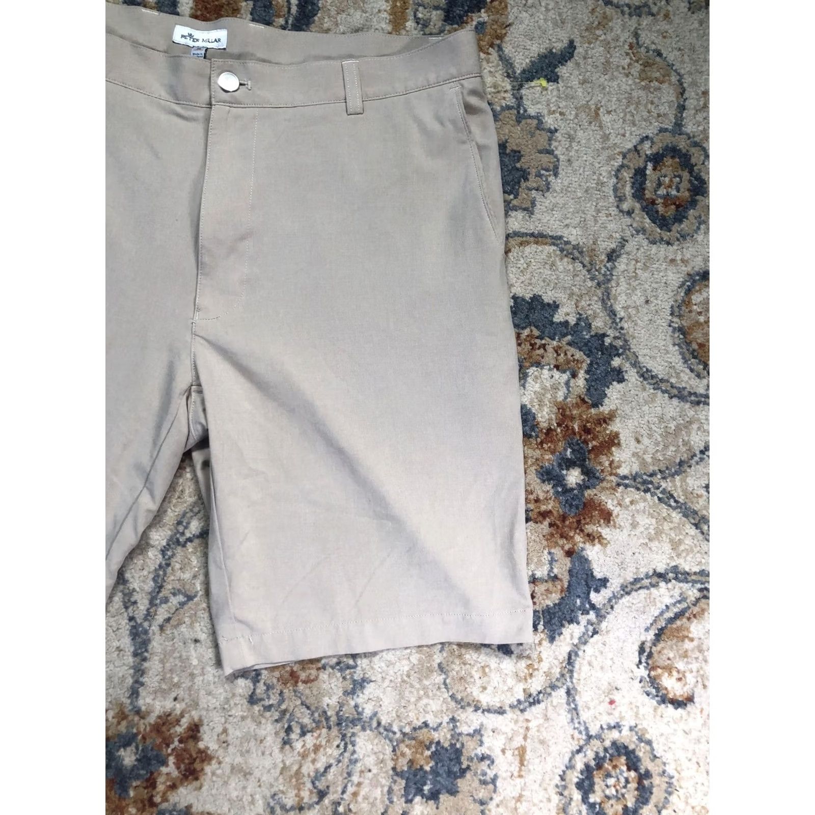 Peter Millar Peter Millar Shorts Mens 36 Beige Chino Flat Front 9 Inseam Golf Casual Summer Men Size US 36 / EU 52 - 5 Thumbnail