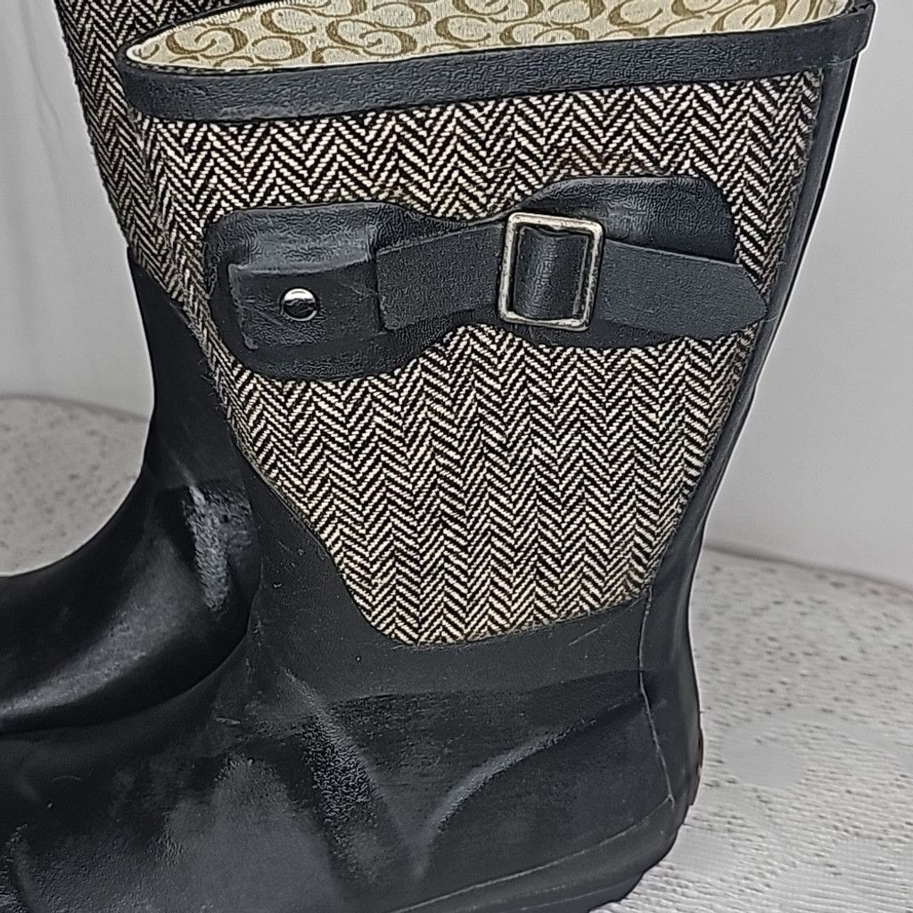 The Unbranded Brand Chooka Herringbone mid rise classic rain waterproof boots 6 Size US 6 / IT 36 - 2 Thumbnail
