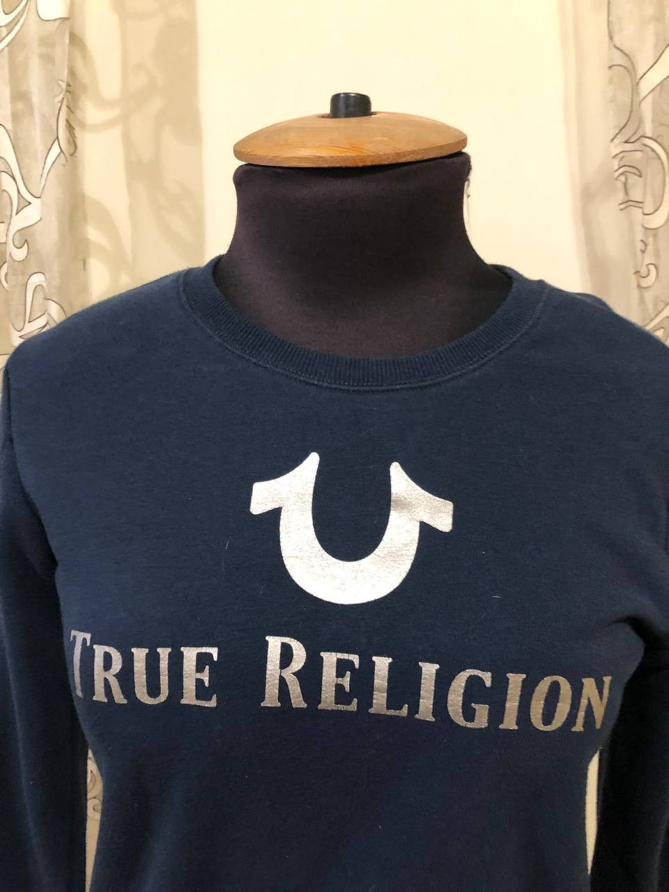 True Religion True Religion Womens Blue Sleeve Cropped Sweater Size L Size L / US 10 / IT 46 - 2 Thumbnail