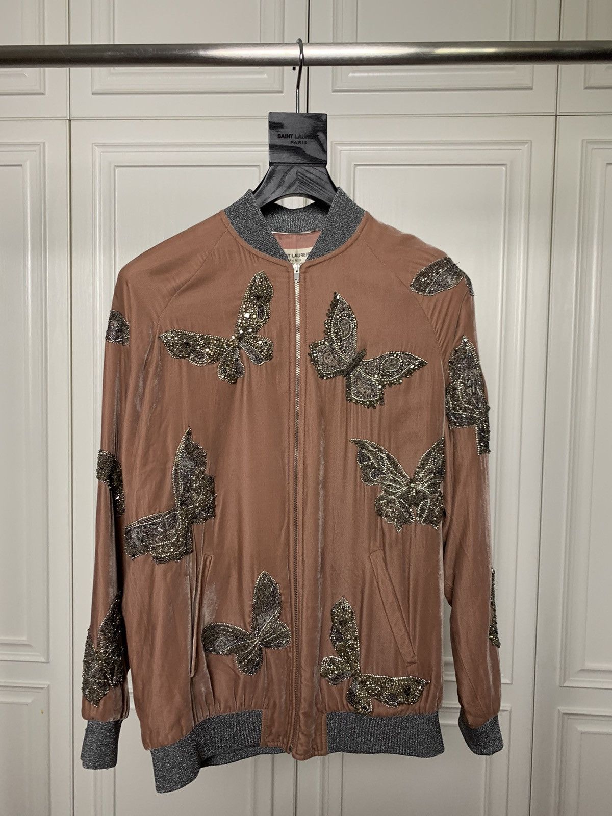 Saint Laurent Paris Saint Laurent 2016SS Butterfly Embroidered bomber jacket Size US XS / EU 42 / 0 - 1 Thumbnail