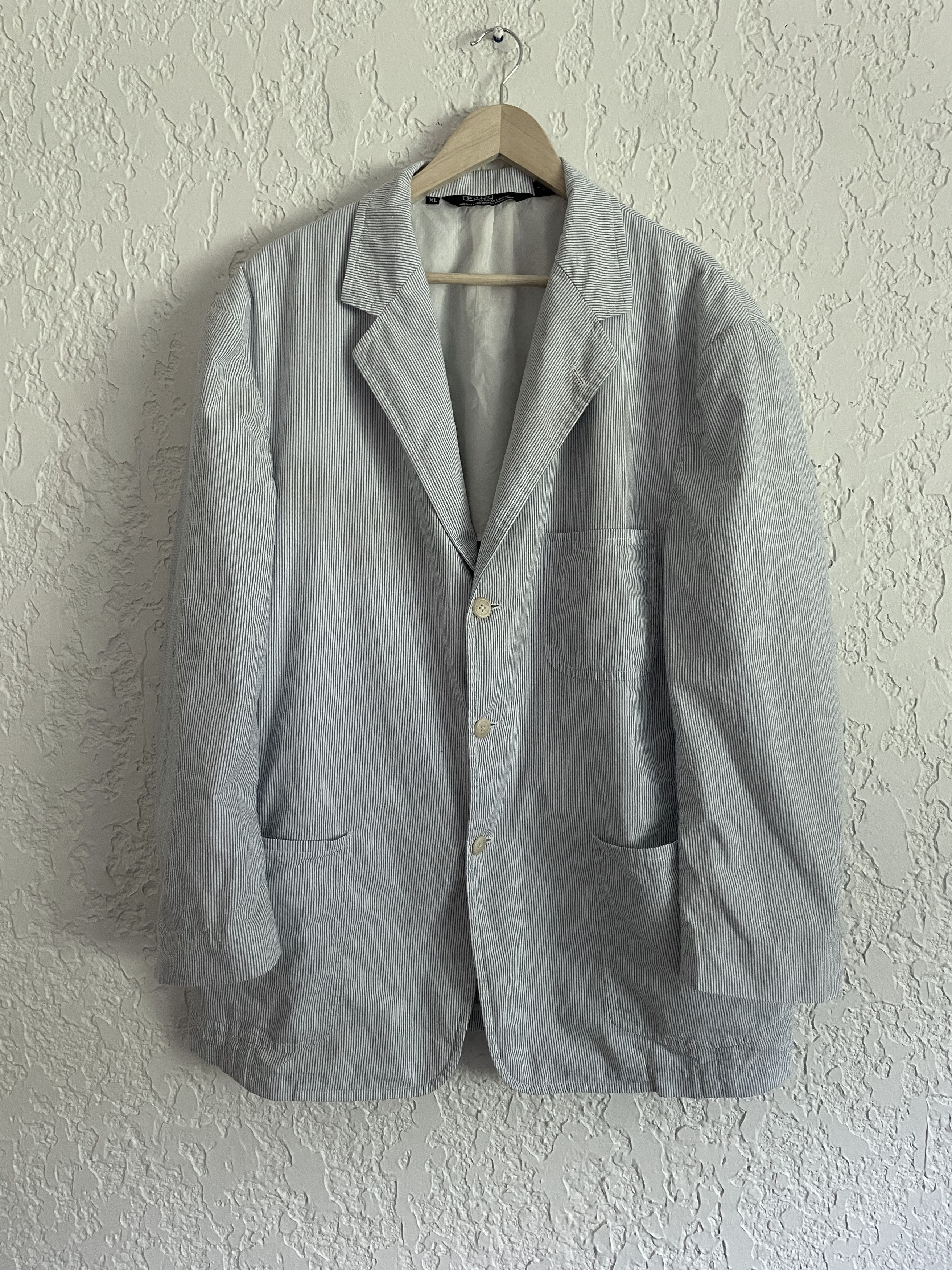 Polo Ralph Lauren 🔥 Polo Ralph Lauren® RARE 80s Seersucker Cotton Blazer Size 44R - 1 Thumbnail