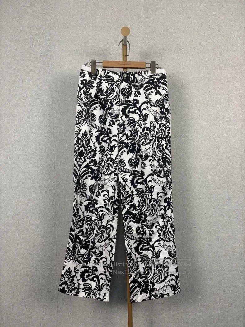 Dior Dior Black White Floral Print Pants. Size US 38 / EU 54 - 1 Thumbnail