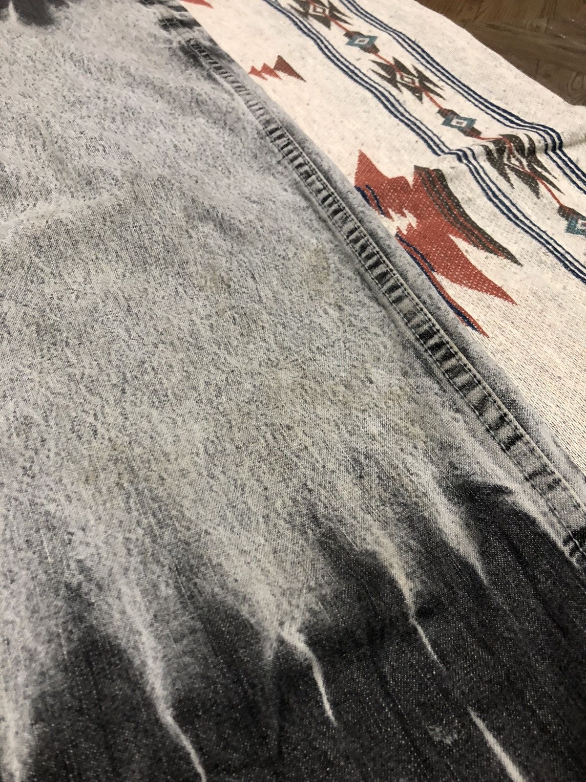 Hypebeast BLEACHED BAGGY ROYAL BLUE Y2K STYLE DENIM Size US 35 - 7 Thumbnail