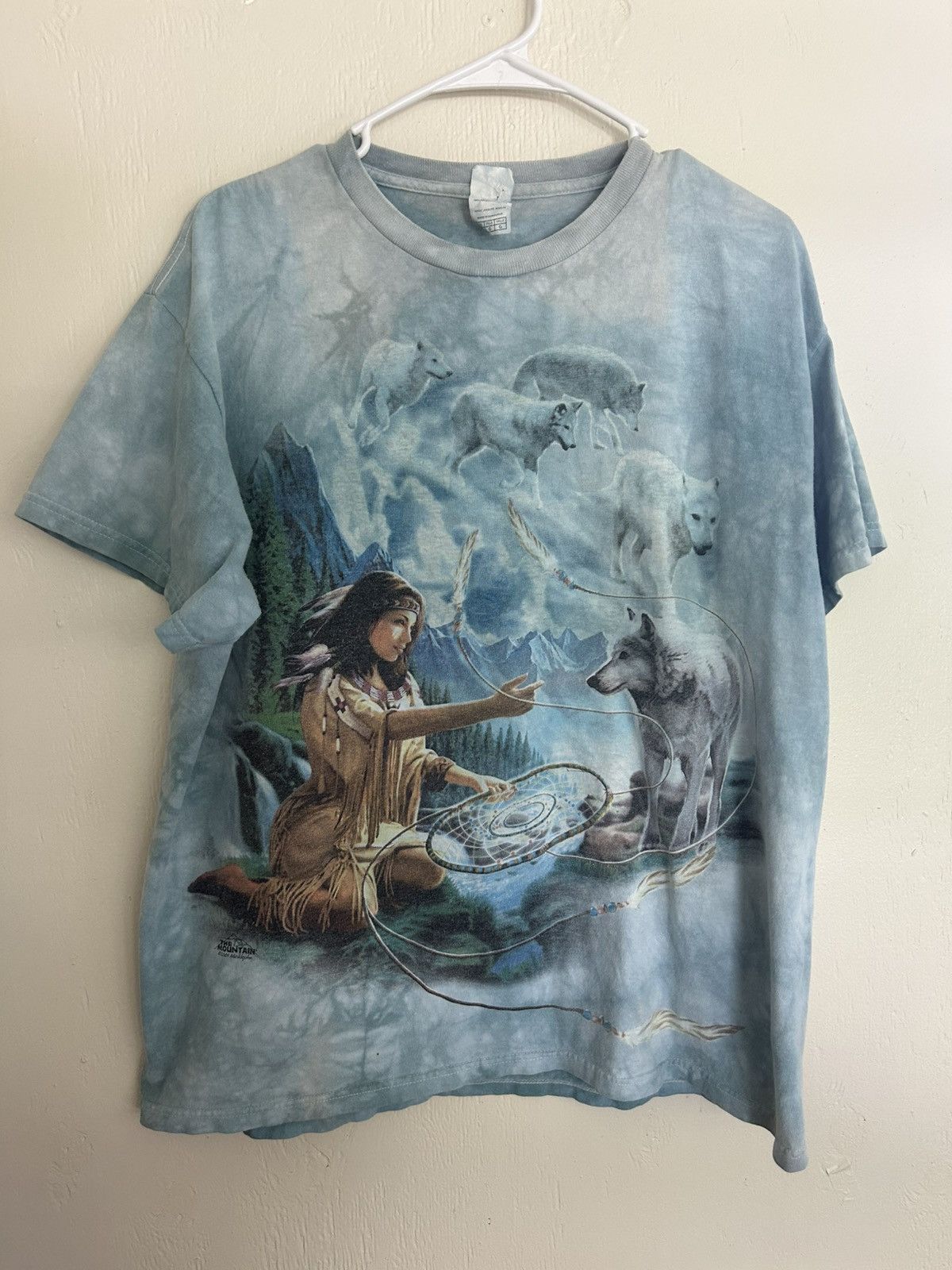 The Mountain 2001 Vintage The Mountain Indian Woman & Wolves Art T-shirt Size US L / EU 52-54 / 3 - 1 Thumbnail