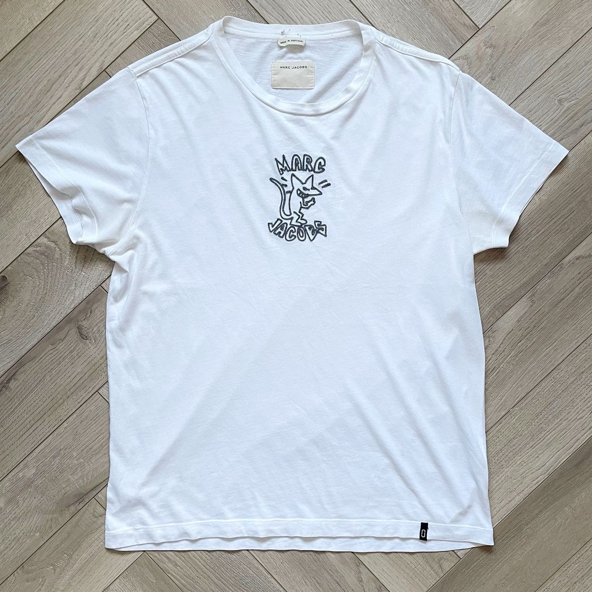 Marc Jacobs Marc Jacobs Embroidered Rat Spellout T Shirt Size US L / EU 52-54 / 3 - 4 Thumbnail