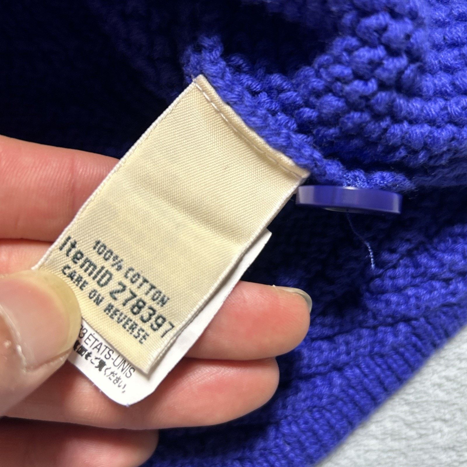 L.L. Bean LL Bean Diamond Knit Cardigan Sweater Womens Large Granola Size L / US 10 / IT 46 - 4 Thumbnail