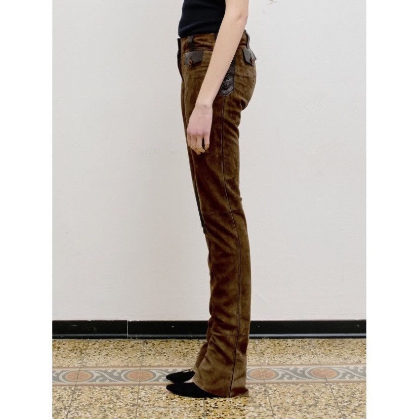 Dolce & Gabbana Dolce & Gabbana pantaloni in suede con dettagli in pelle. Size 28" / US 6 / IT 42 - 3 Thumbnail