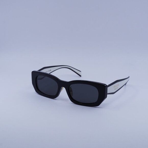 Prada Prada PRB05SF 09Q08Z Sunglasses Black Rectangle Frame Size ONE SIZE - 3 Thumbnail