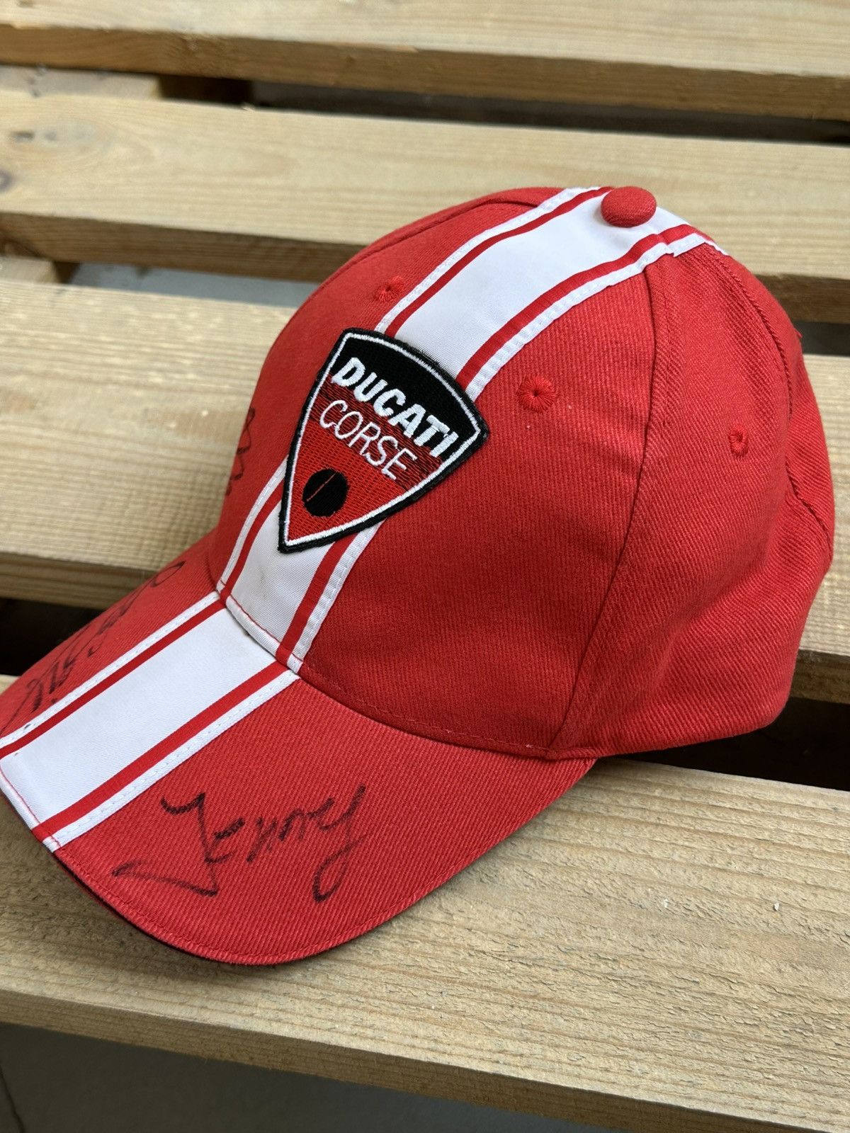 Ducati Vintage Ducati Corse Logo Stripped Red Signature Cap Size ONE SIZE - 2 Thumbnail